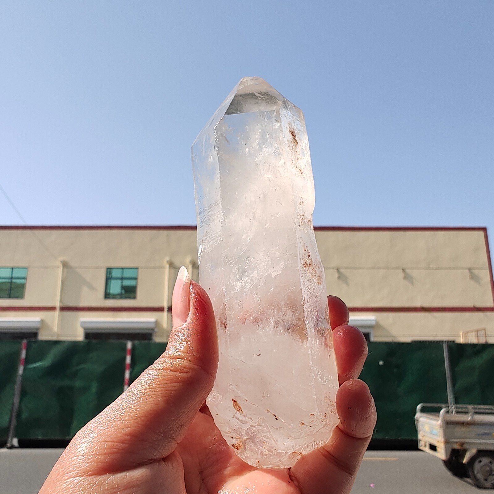 340g Bright LEMURIAN Healer Quartz Crystal RECORD KEEPER Dazzling X226