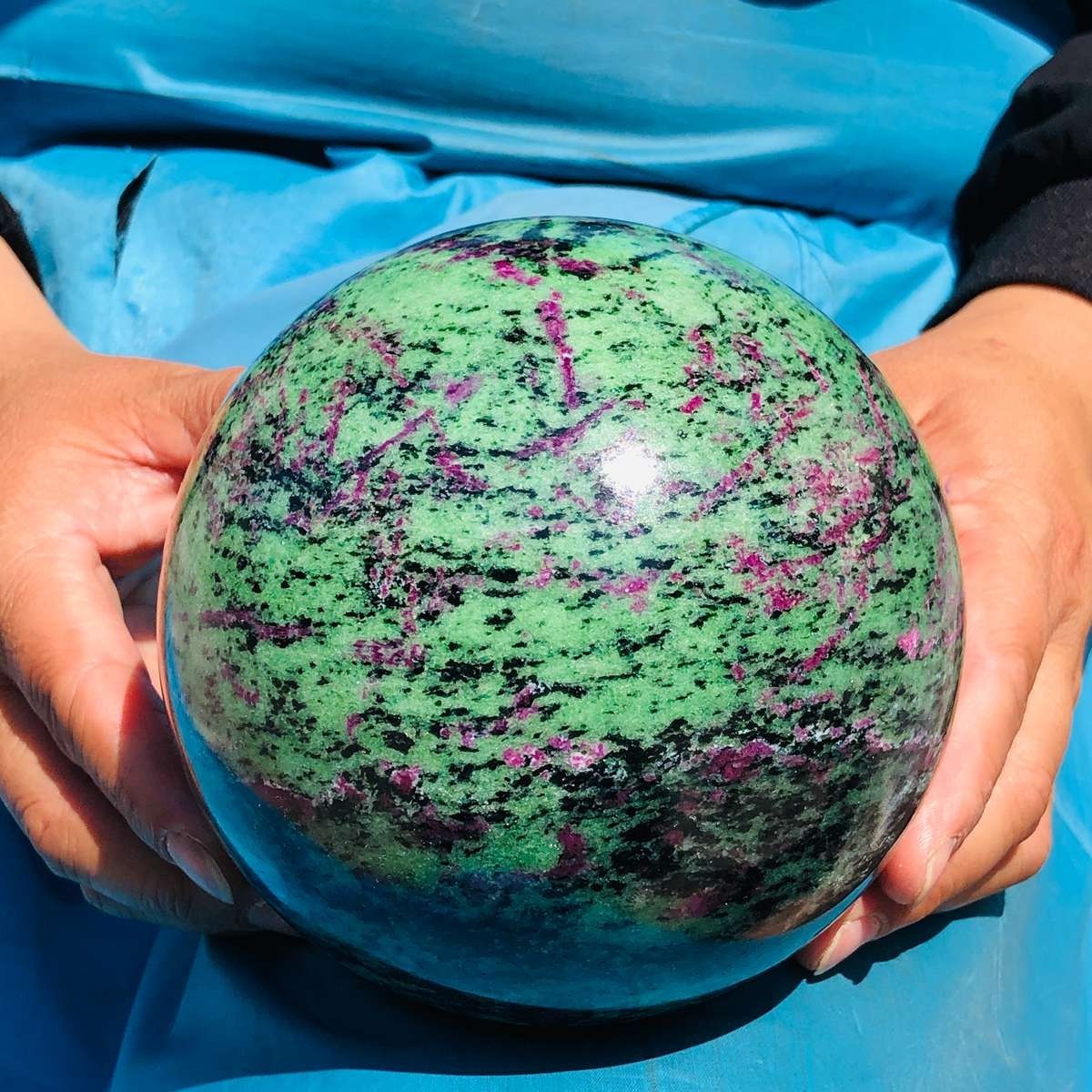 6.75 LB Large Natural Ruby Zoisite Sphere Crystal Healing Stone Specimen 5155