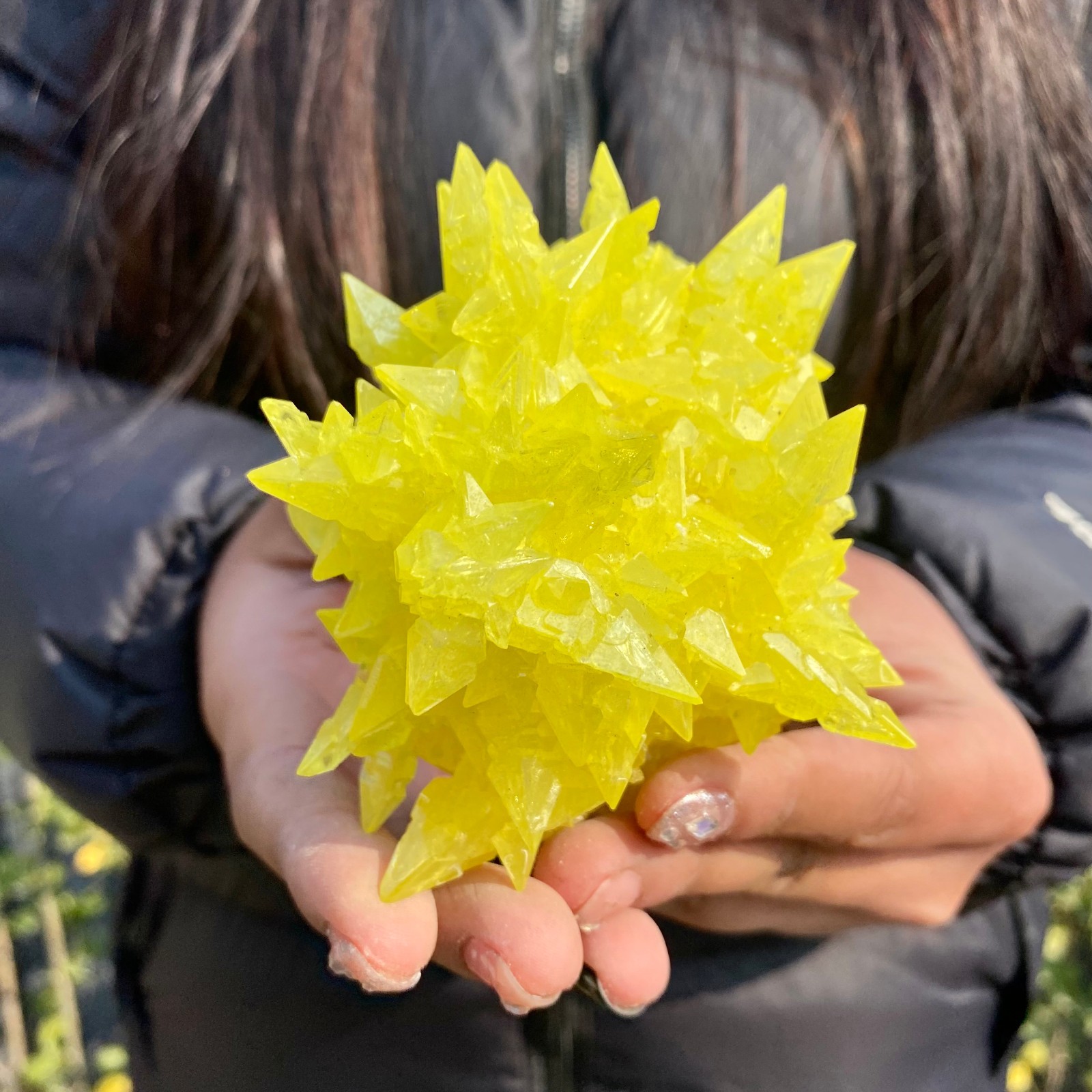 300G Rare Natural yellow sulfur crystal quartz crystal mineral specimen