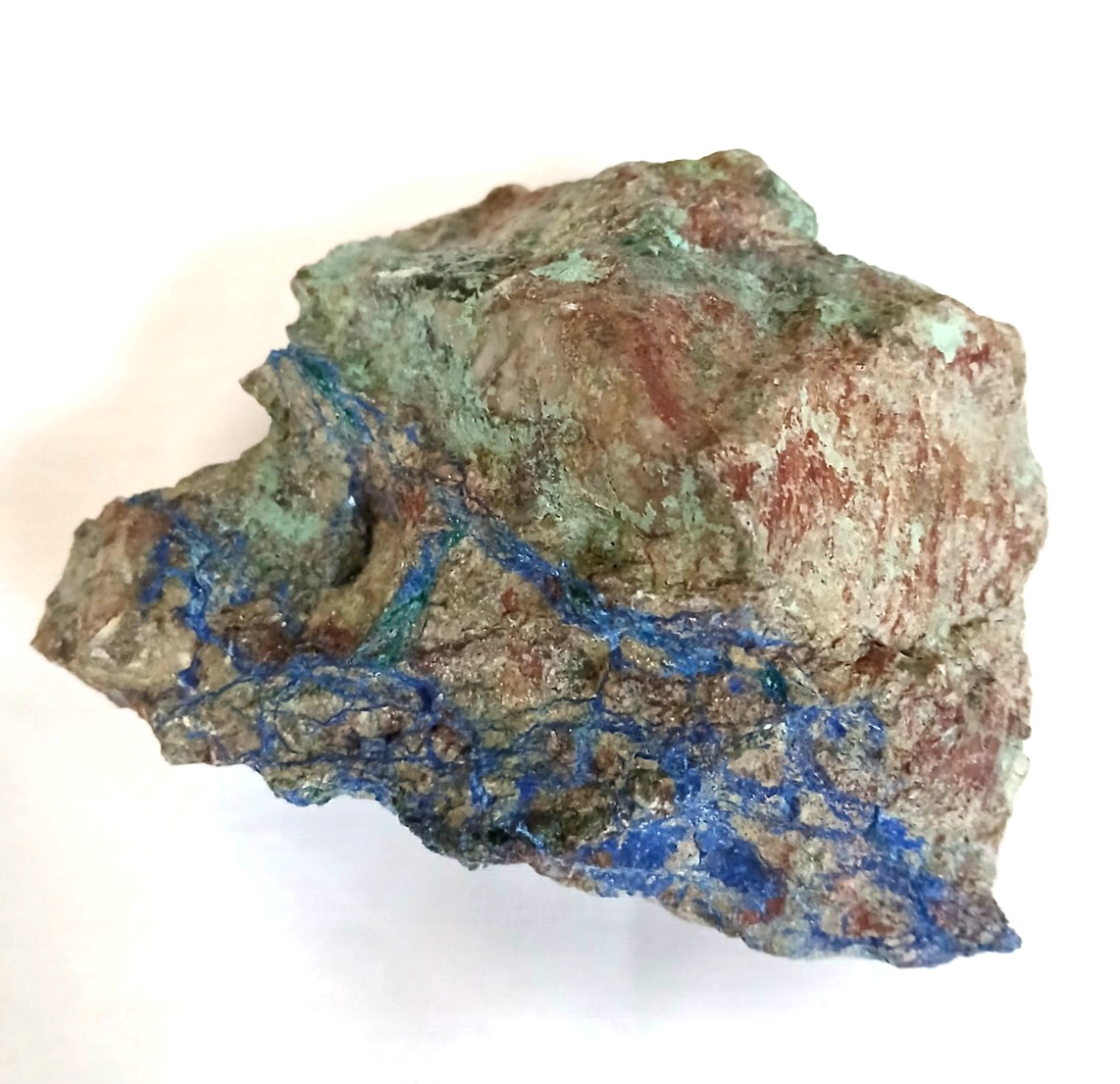 Raw Copper Ore Mineral Blue Azurite Malachite Rock Display Specimen Unpolished