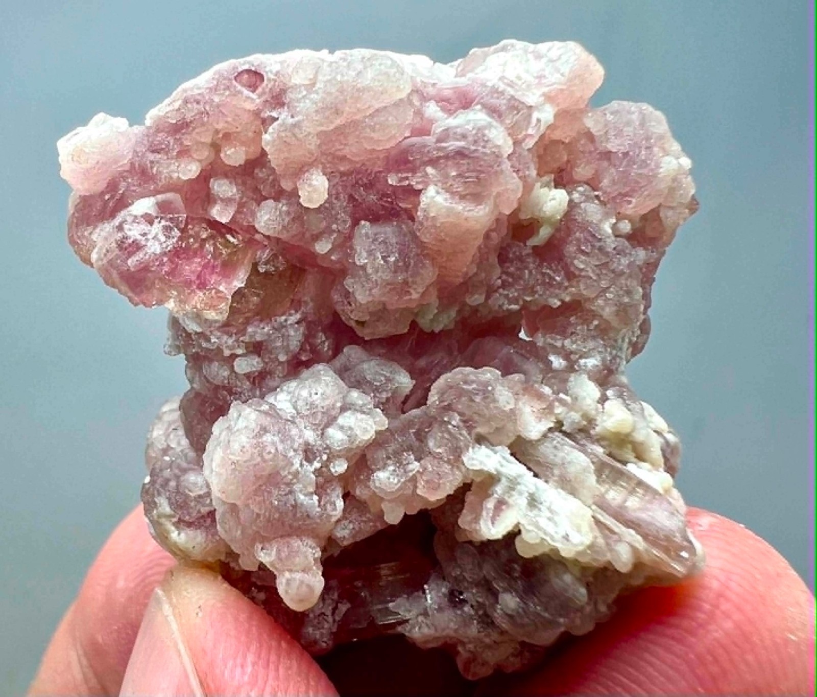 88 Carat Ultra Rare !!! Pink Color Tourmaline Crystals On Mica @Afg