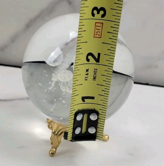 Jellyfish Crystal Ball No Stand, 3D Laser Engraved Glass Sphere Decorative Ball