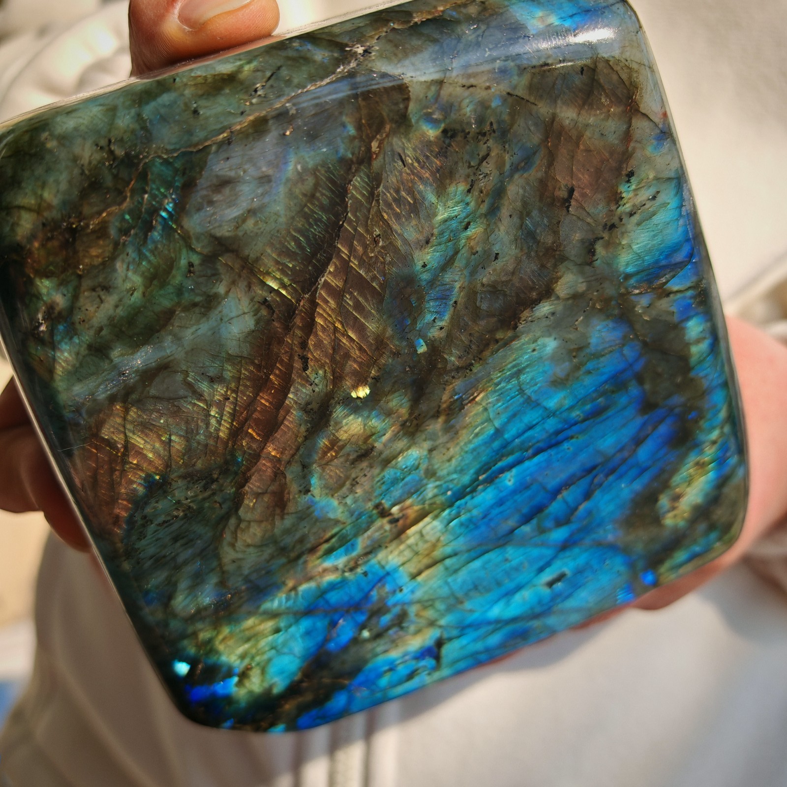 4.95LB Natural Labradorite Mineral Quartz Crystal Mineral Reiki healing