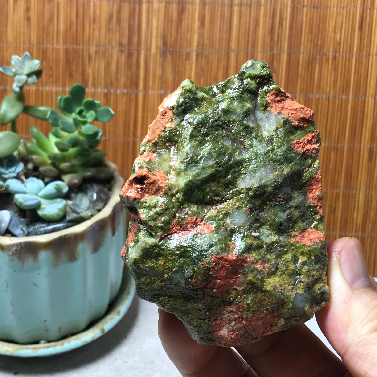 184g Natural Unakite Crystal gemstone Rough Mineral Specimen healing A6349
