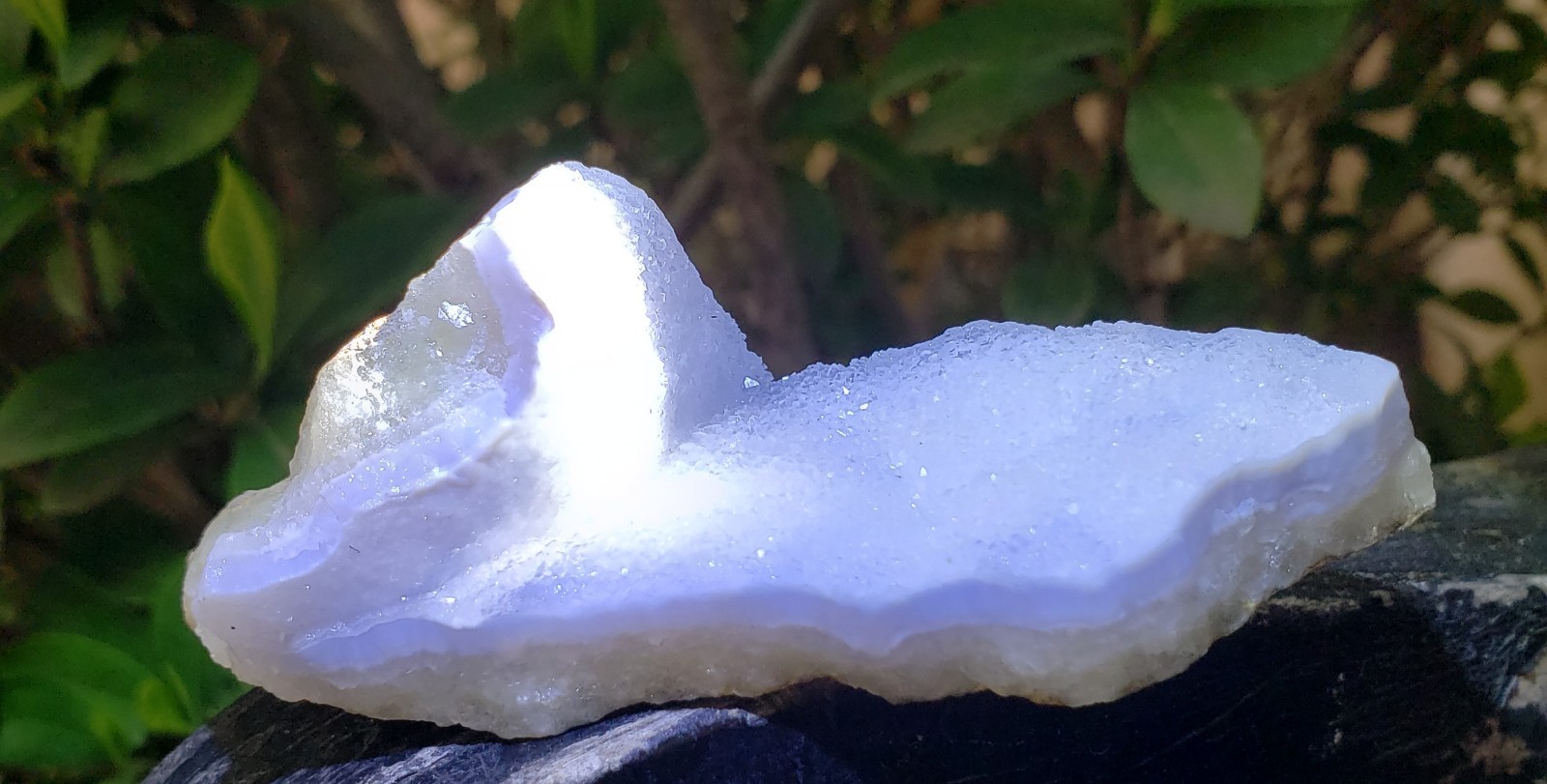 3.75″ Natural Blue Lace Agate with Banding Open Druzy Specimen, 93g or 3.3 oz