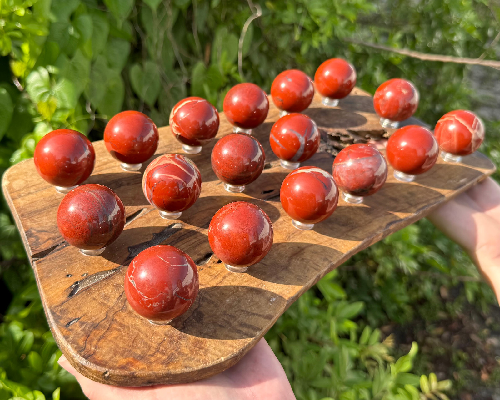 Red Jasper Crystal Sphere & Stand, 1.5″ Polished Red Jasper Sphere (Root Chakra)
