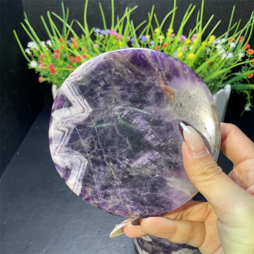 2.5LB 4.7″ Natural Dream Amethyst Cup Crystal Quartz Decor Figurine Carved