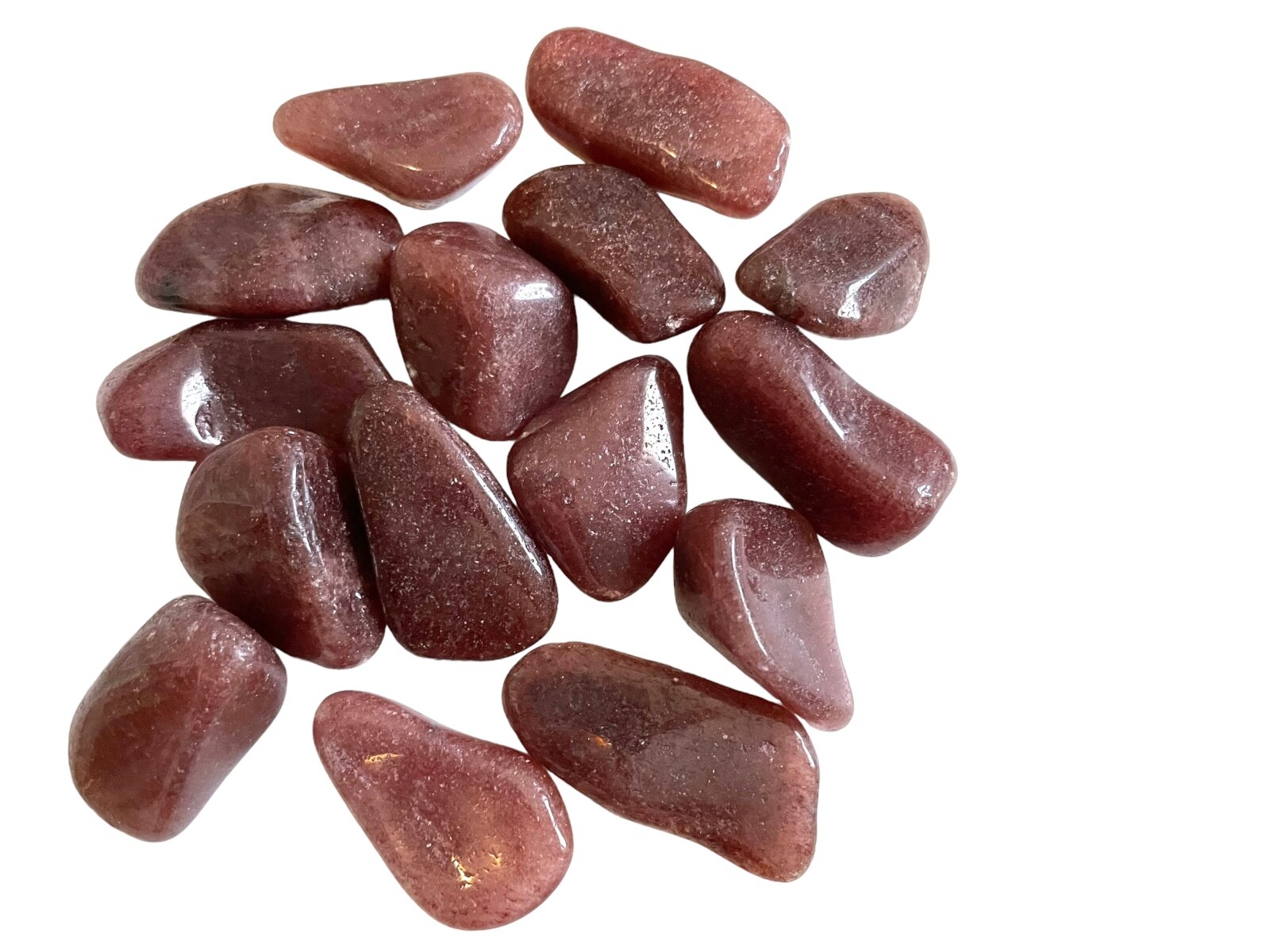 3X Raspberry Aventurine Tumbled Stones 25-30mm Healing Crystal Sacral Chakra Sex