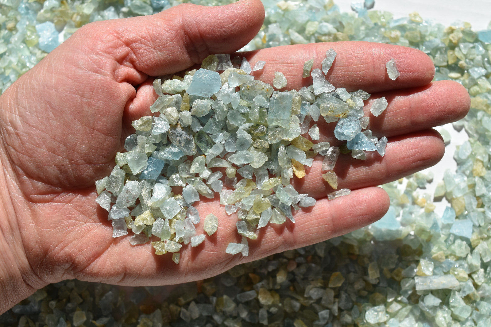 WHOLESALE Aquamarine / Beryl Chips Art Grids Orgonite Africa 700 grams # 5641