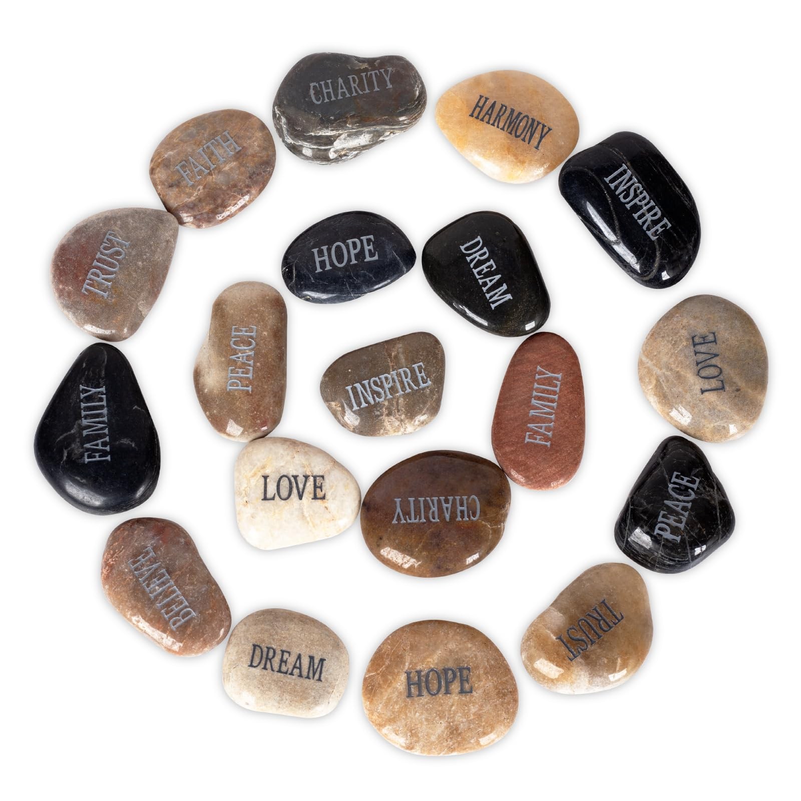 DIY Engraved Polished Painting River Stones Flat Rocks Arts Crafts 12 PCS