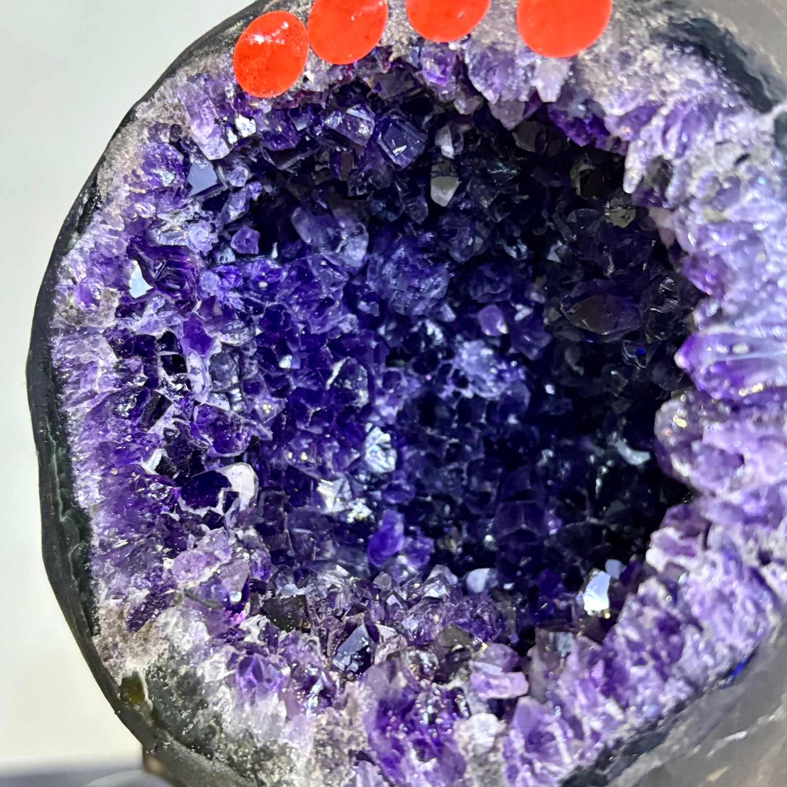 5.4LB Natural uruguay amethyst geode quartz money bag crystal +stand