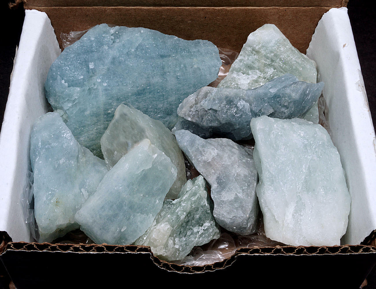 Aquamarine 1/2 Lb Box Natural Sky Blue Crystals 1st Quality Gemstone Specimens