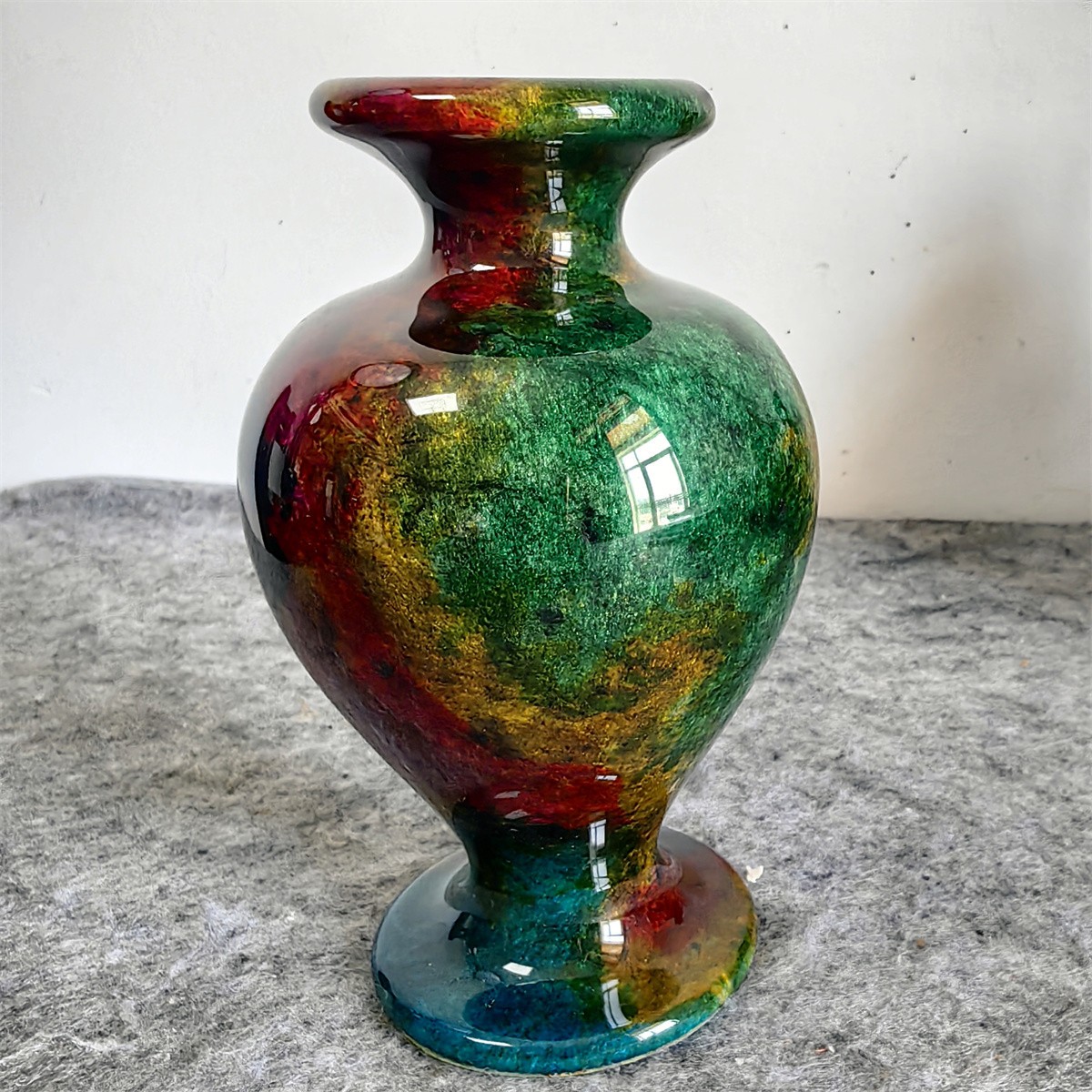 1.77LB Natural “Seven Colors Jade” vase specimen -Taiwan China L218