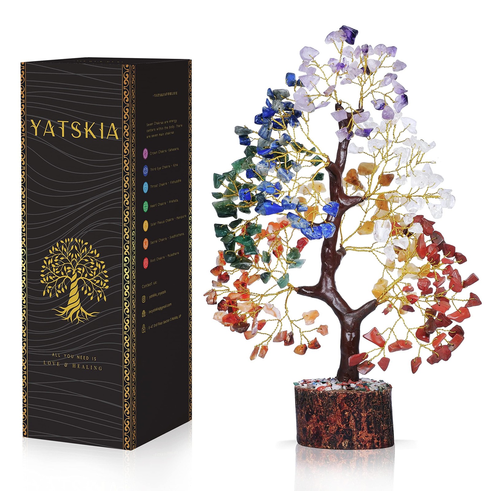 YATSKIA 7 Chakra Tree of Life – Crystals and Healing Stones | Birthday Gifts