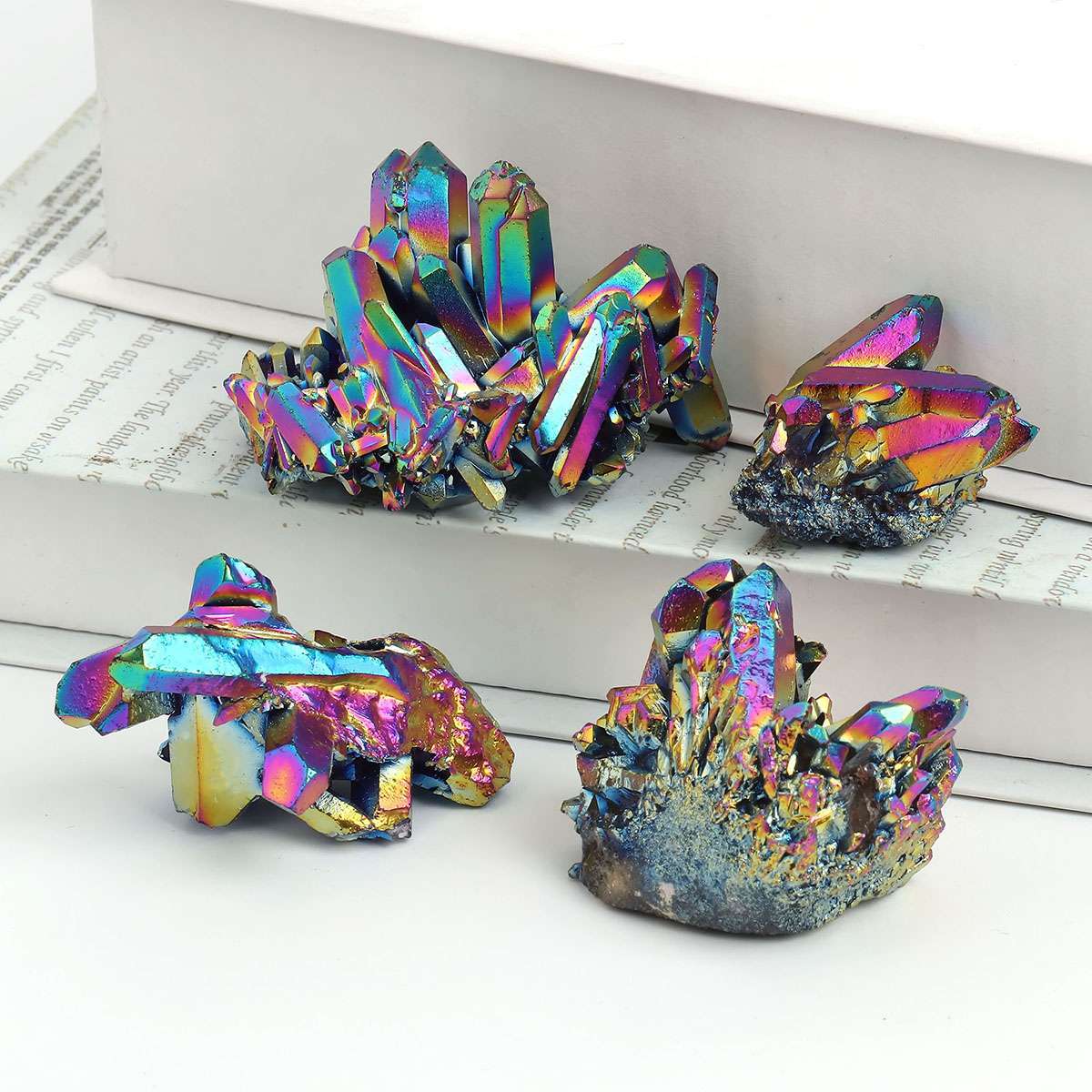 Natural Quartz Crystal Rainbow Titanium Cluster Mineral Specimen Stone 15-100g