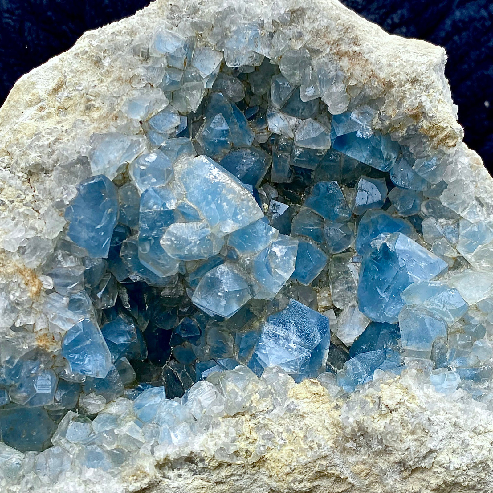 23.06LB Top natural blue crystal cave quartz crystal cave mineral specimens