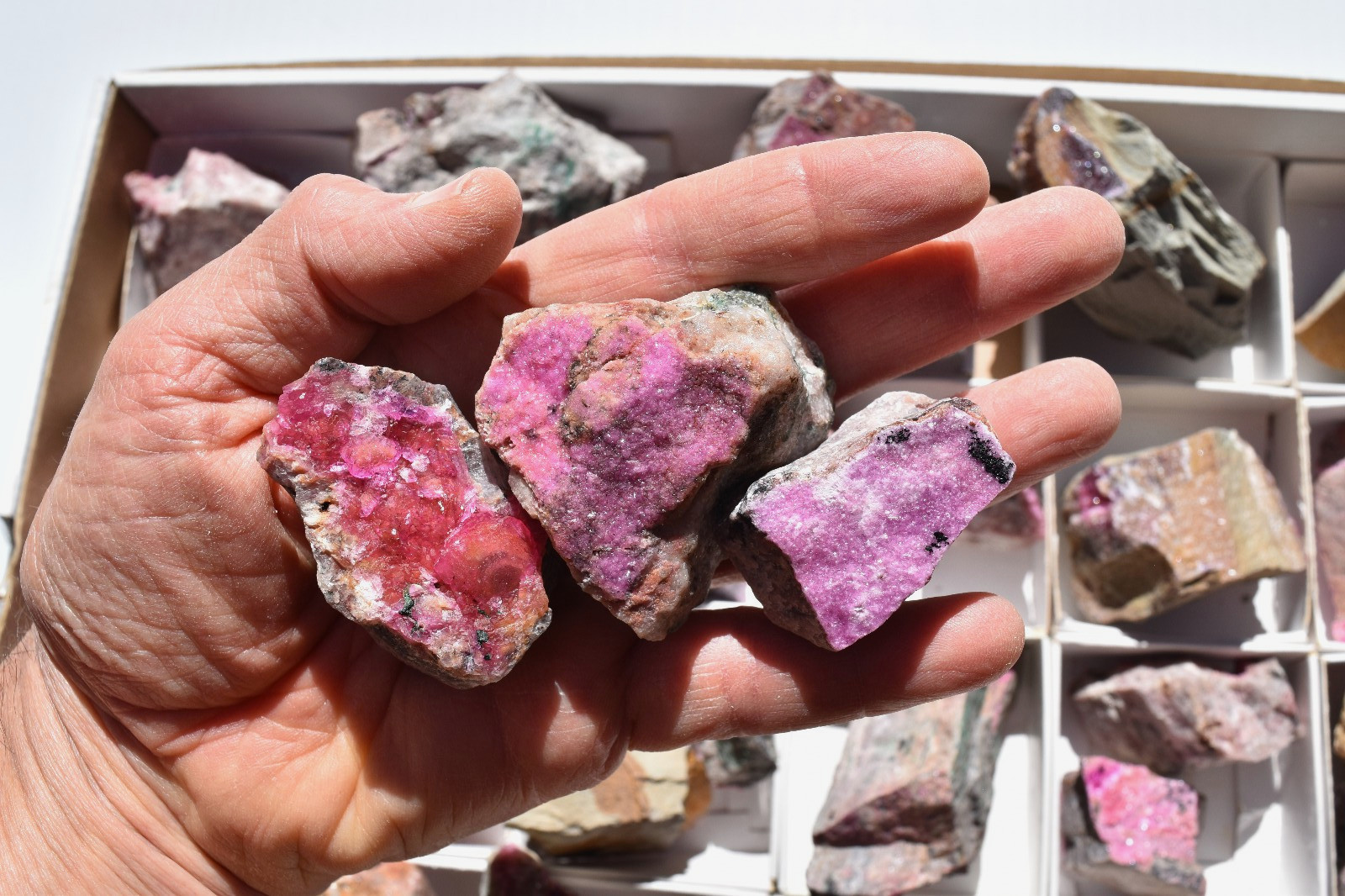 WHOLESALE Cobaltoan Calcite from Congo 3 kg 35 pieces # 5761