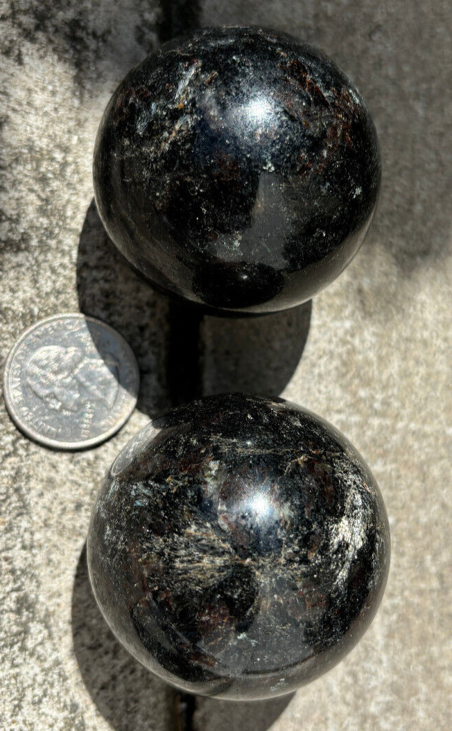 USA SALE 343g “LOT ARFVEDSONITE” ANTHO PHYLLITE SPHERES SPHERE 1.92″ & 1.87″