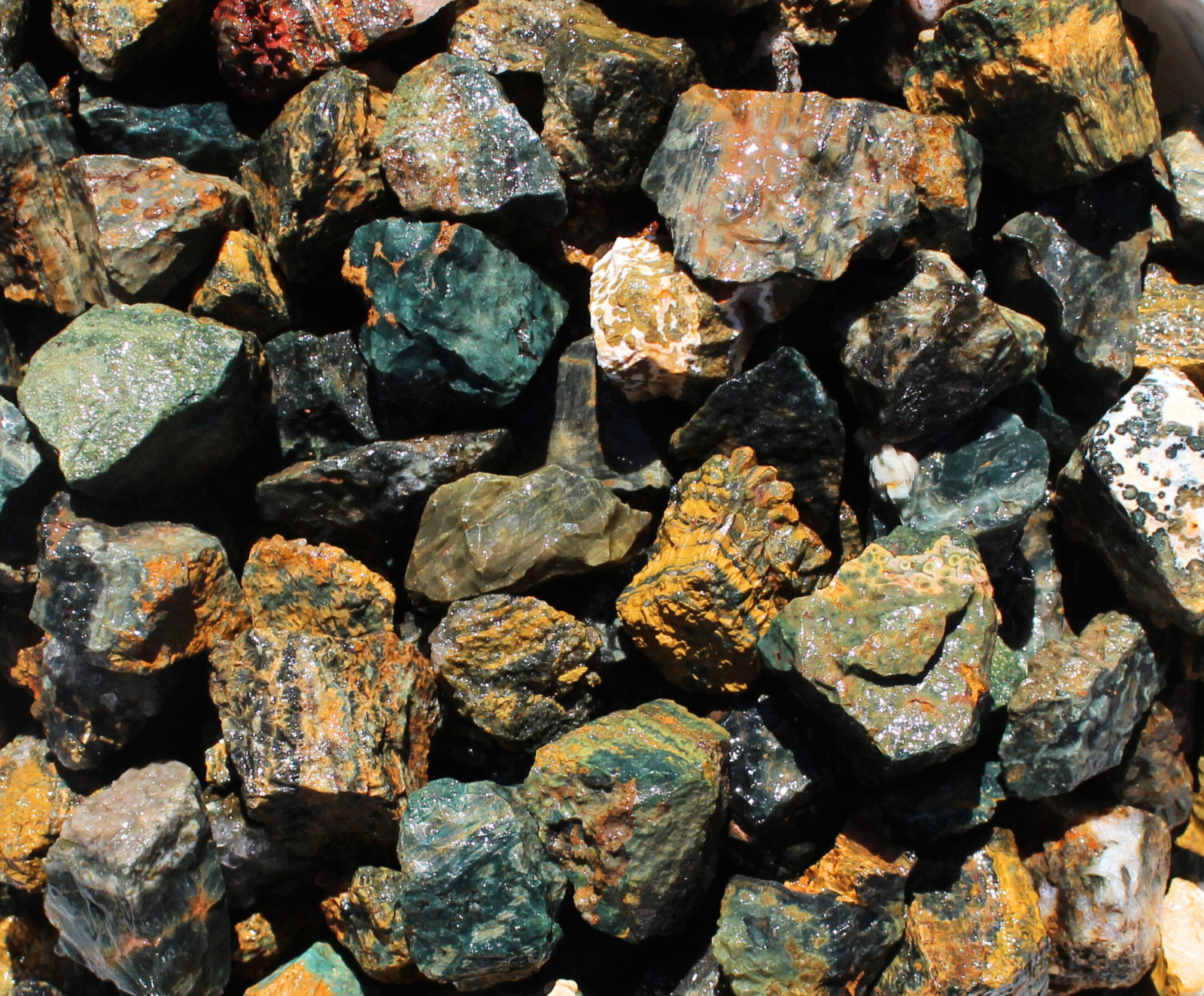 Sea Jasper from Madagascar – Rough Rocks for Tumbling -Bulk Wholesale 1LB option