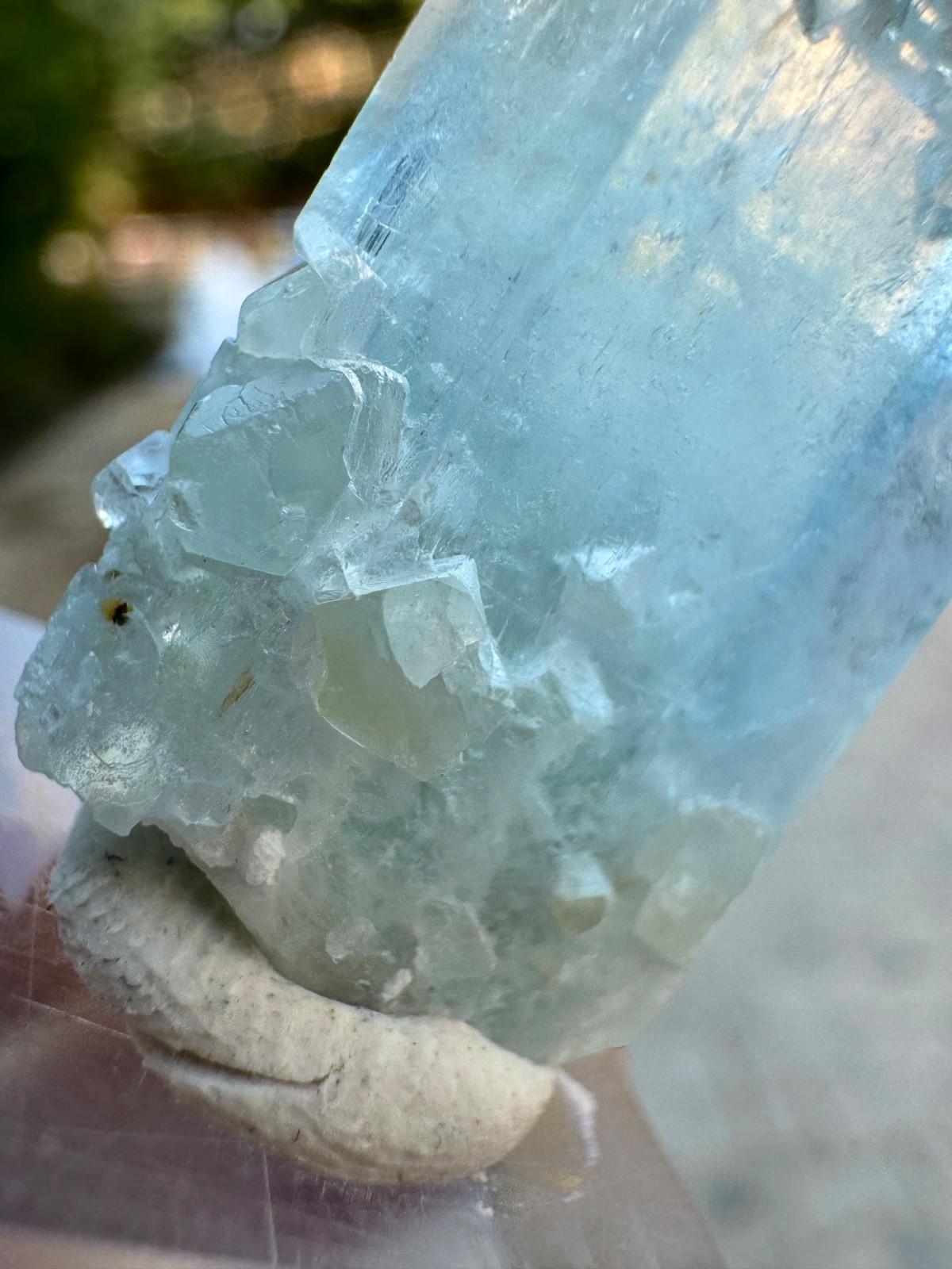 Natural Sky Blue Terminated Aquamarine Combine Crystal , 40 Carats @ Minerals