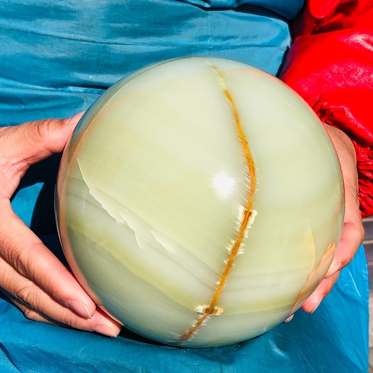 10.58LB Natural Afghan Jade Chakra Quartz Sphere healing ball Specimen 3295