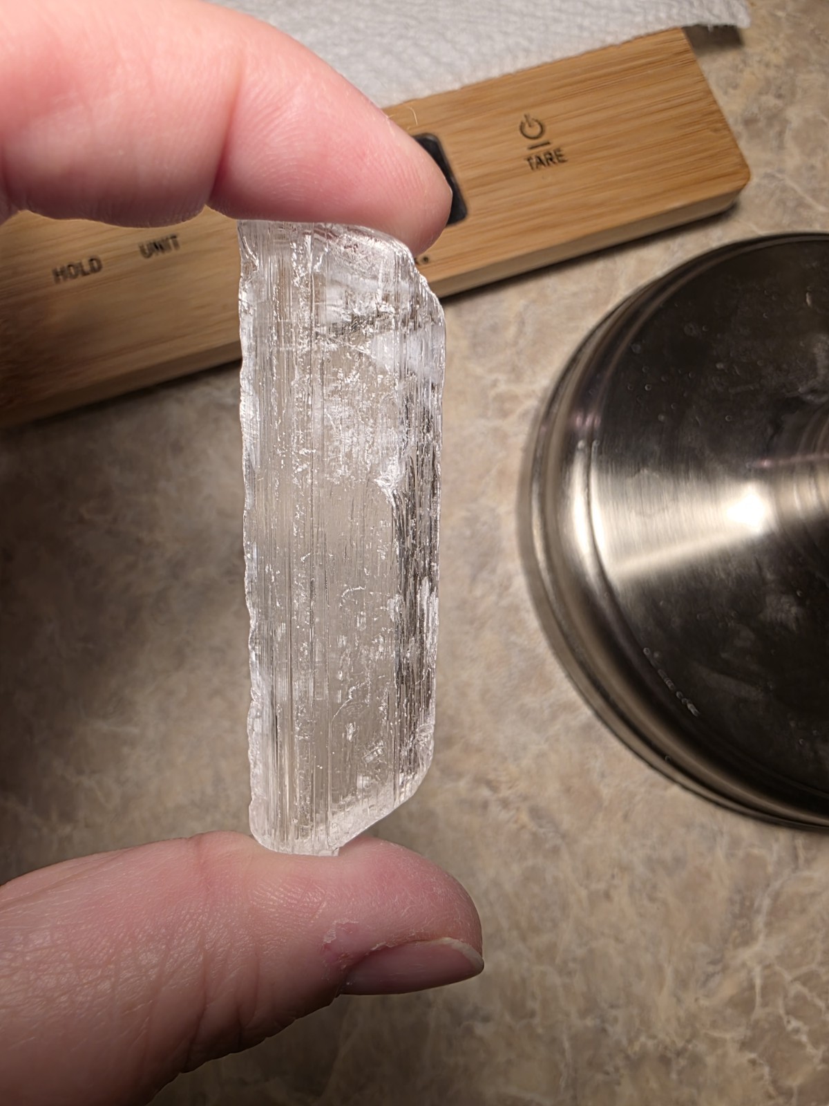 Clear Selenite Gypsum Crystal Wand/Stick Mineral Specimen Lot of 4 Pieces