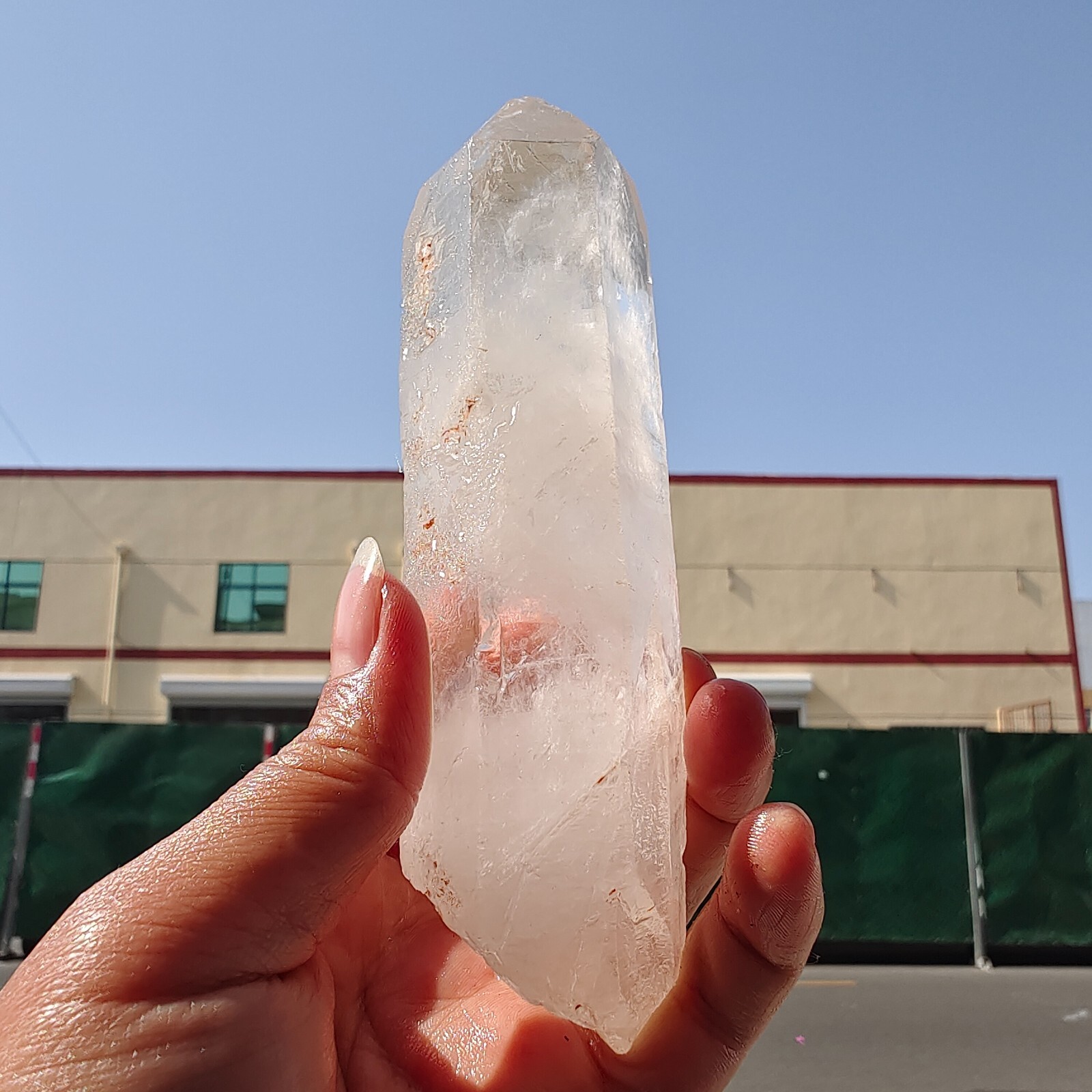 340g Bright LEMURIAN Healer Quartz Crystal RECORD KEEPER Dazzling X226