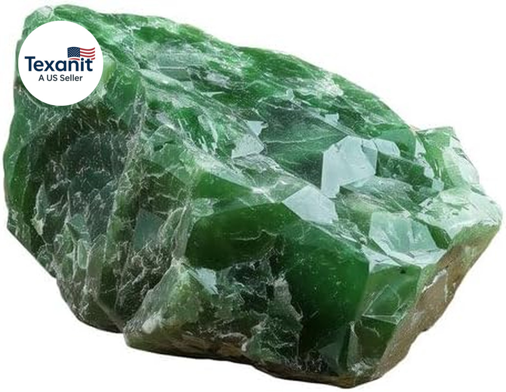 Green Jade Raw Crystals – Large 1.25-2.0” Natural Healing Stones for Luck, Prosp