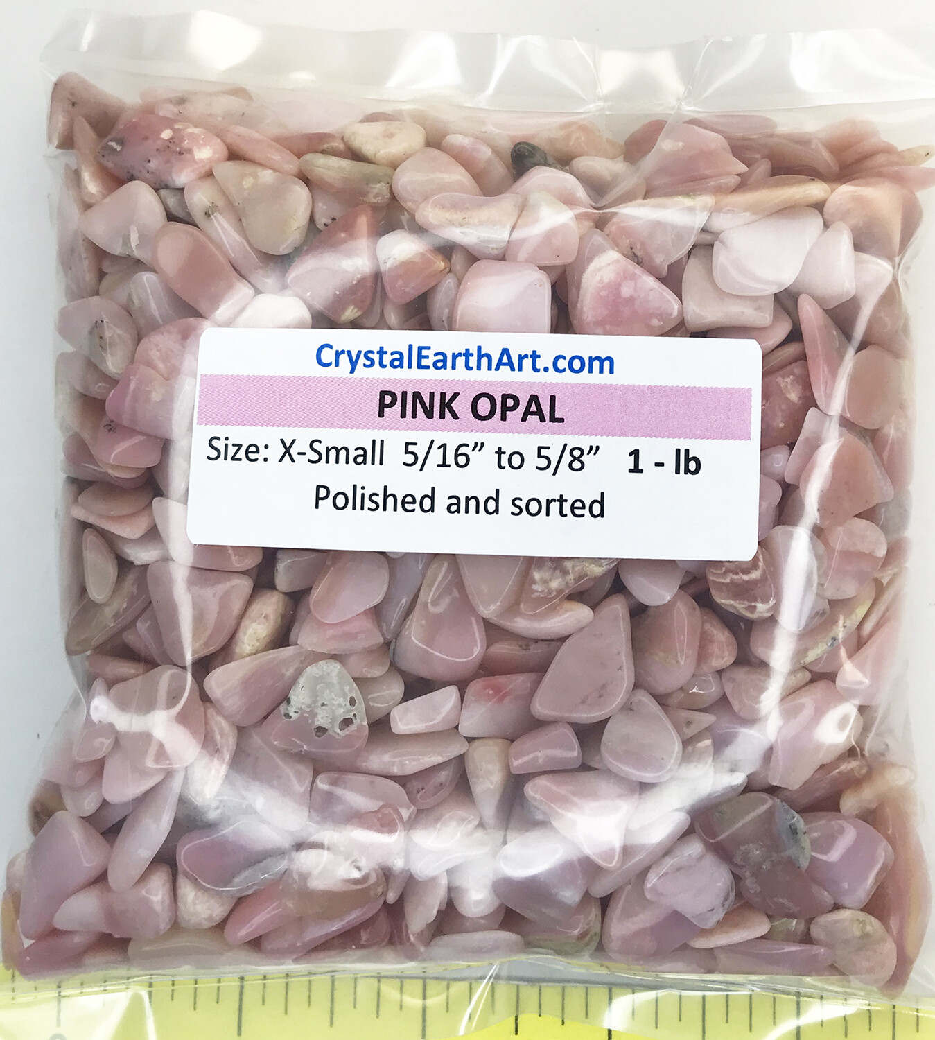 OPAL PINK polished stones size X-Small (5/16 to 5/8″) 1 lb. pack