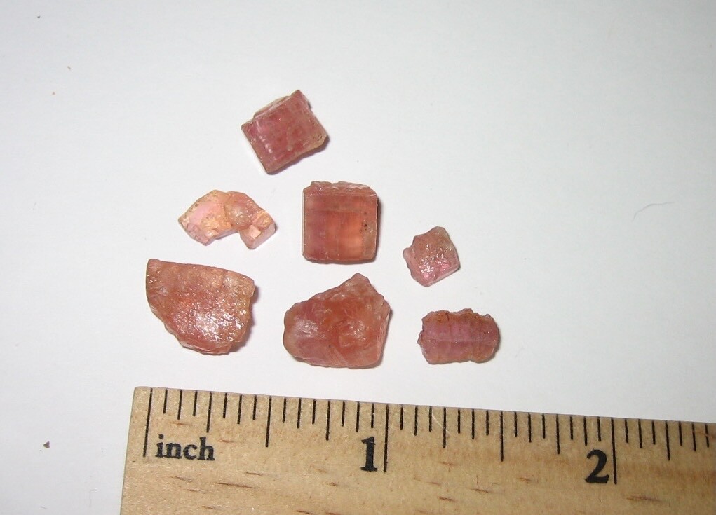 7 ULTRA RARE COLOR! 0.2″-0.4″ PINK IMPERIAL TOPAZ CRYSTALS BRAZIL ~ 6grams *4