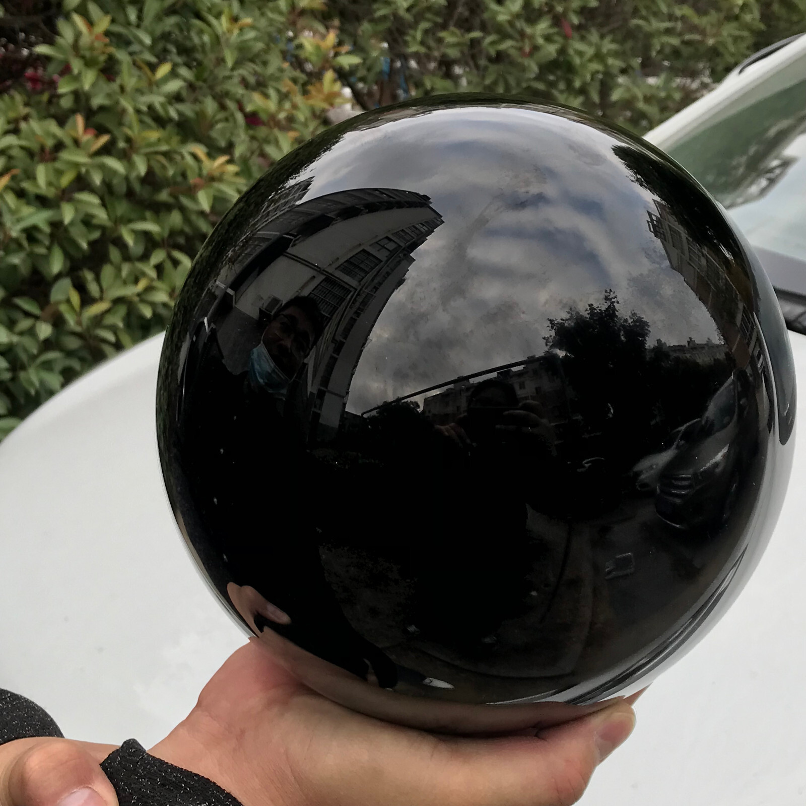 22LB TOP Natural obsidian Quartz Sphere Crystal Ball Healing+stand