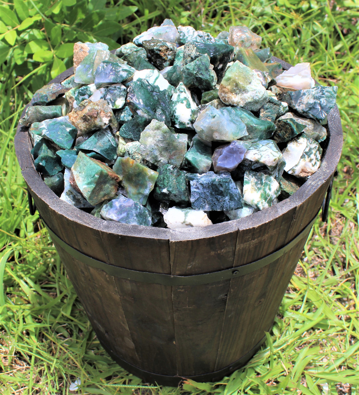 5 lb HUGE Bulk Lot Natural Rough Moss Agate (Raw Rock Stone Crystal Healing)