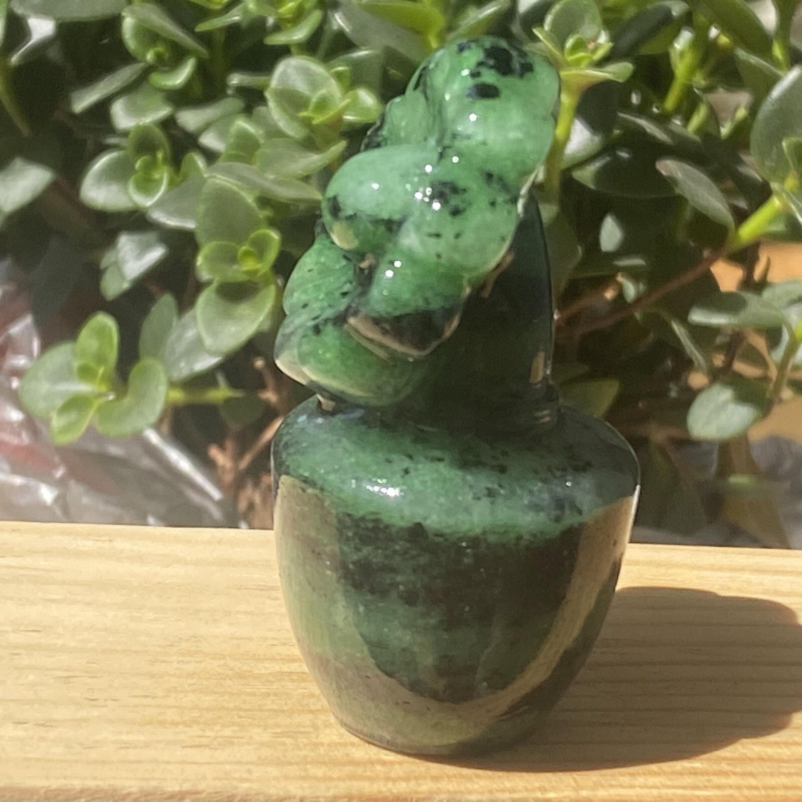 1 Pc Natural Zoisite Crystal Quartz Carved Potted Sunflower Gem Reiki Healing 2″