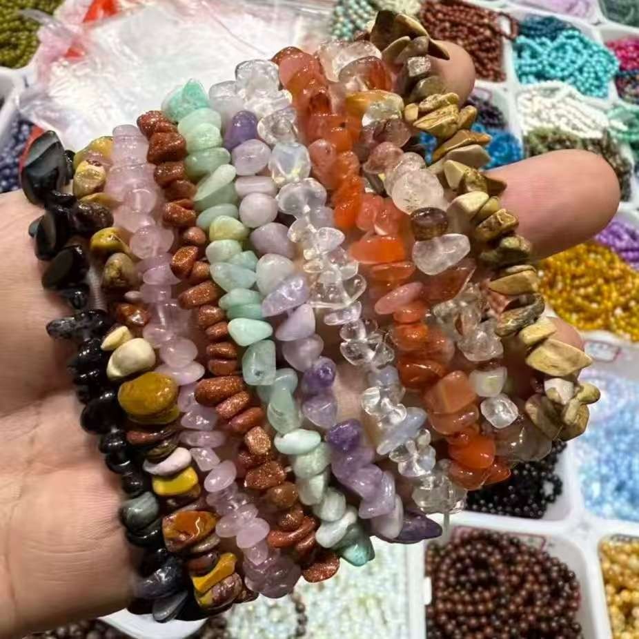 10pcs Reiki treatment Crystal Quartz Natural Stone Bracelet Charm Raw chip