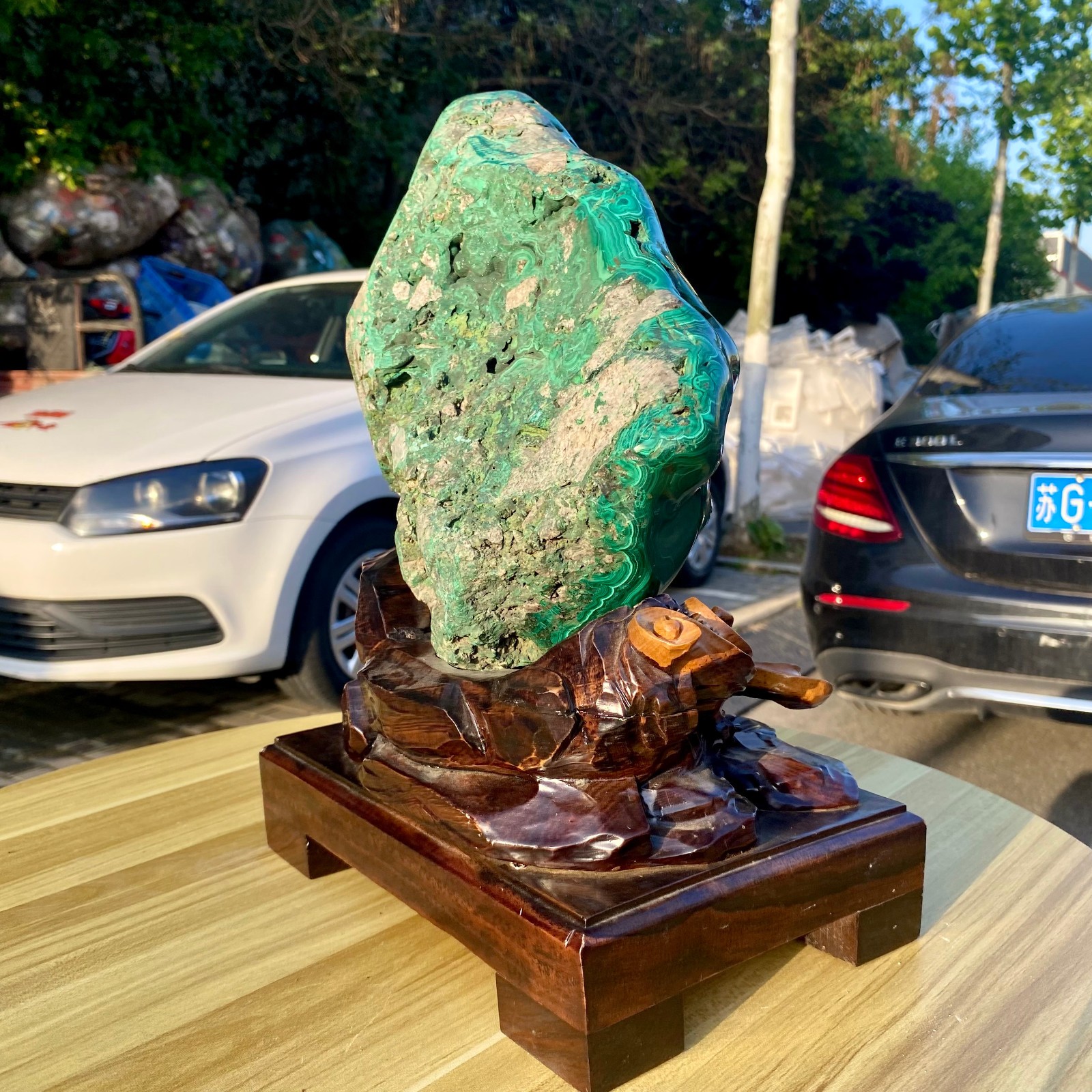 27.84LB Natural Polished Malachite Mineral freeform specimen Reiki Stone