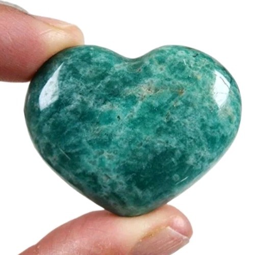 Amazonite Polished Heart 31.8 grams.