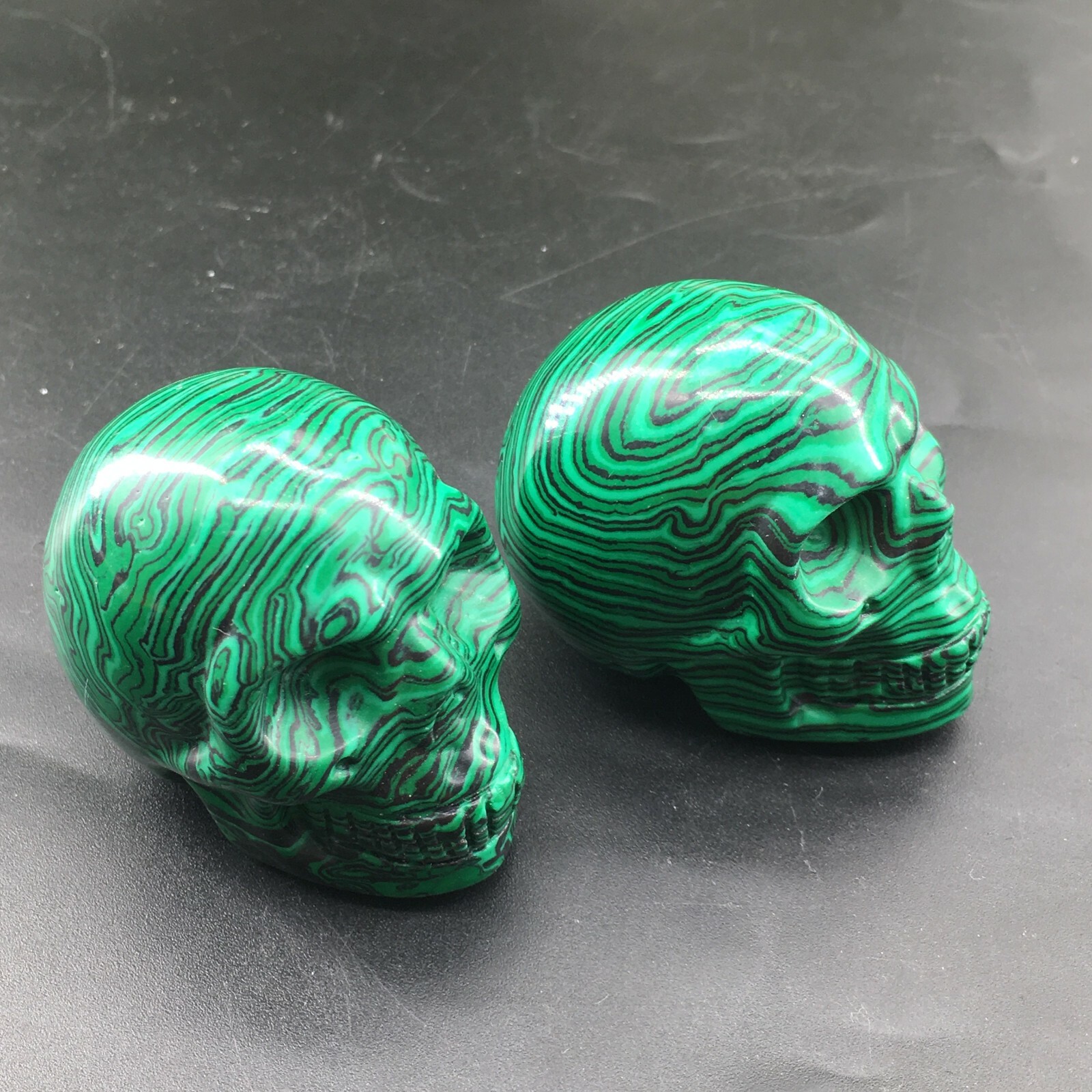 2″ malachite stone Quartz Crystal Skull Carved Skull Reiki Healing 1pc
