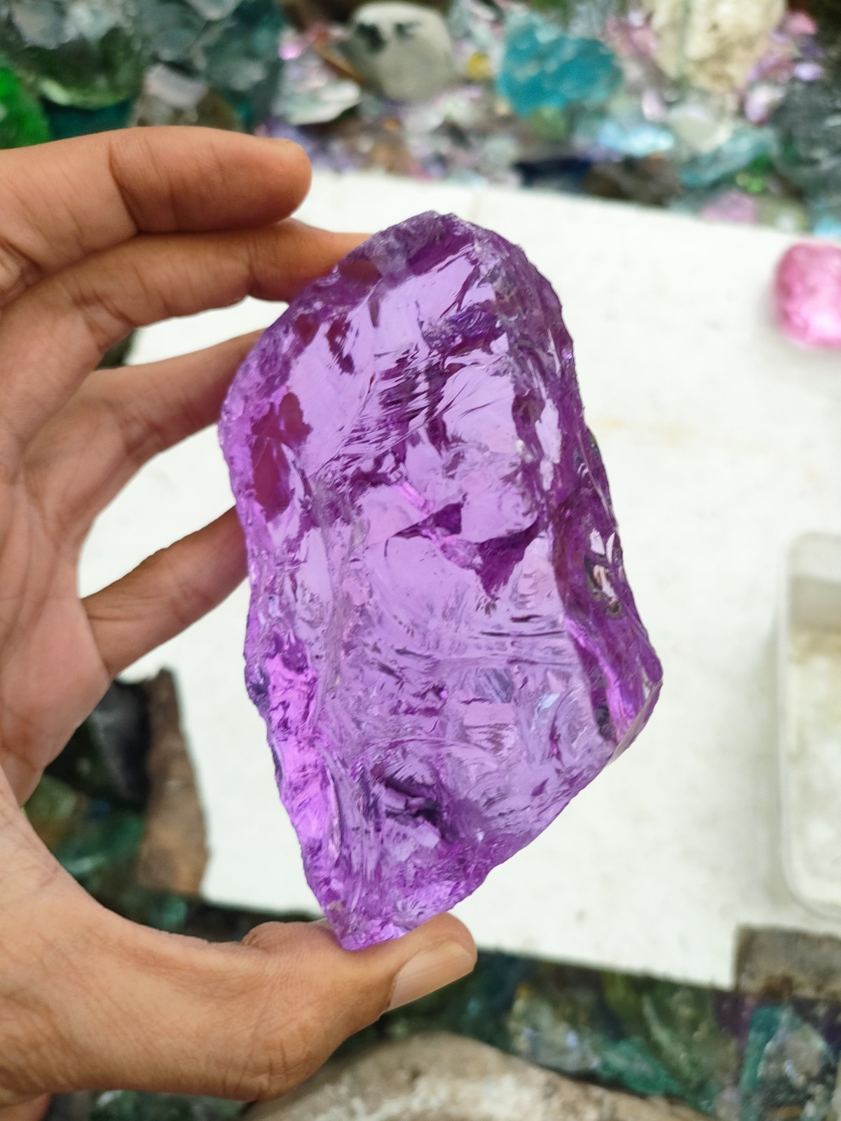 322gr(BAY02) SPECIAL BIG SIZE ” rare Dark Purple Special Item Of Andara Crystal
