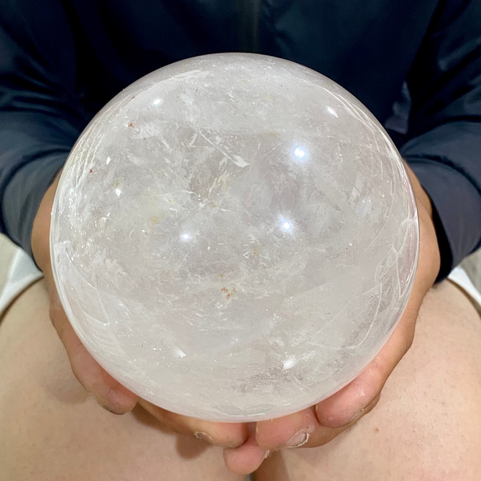 3.94LB Natural White Crystal Clear Quartz Crystal Sphere Ball Healing