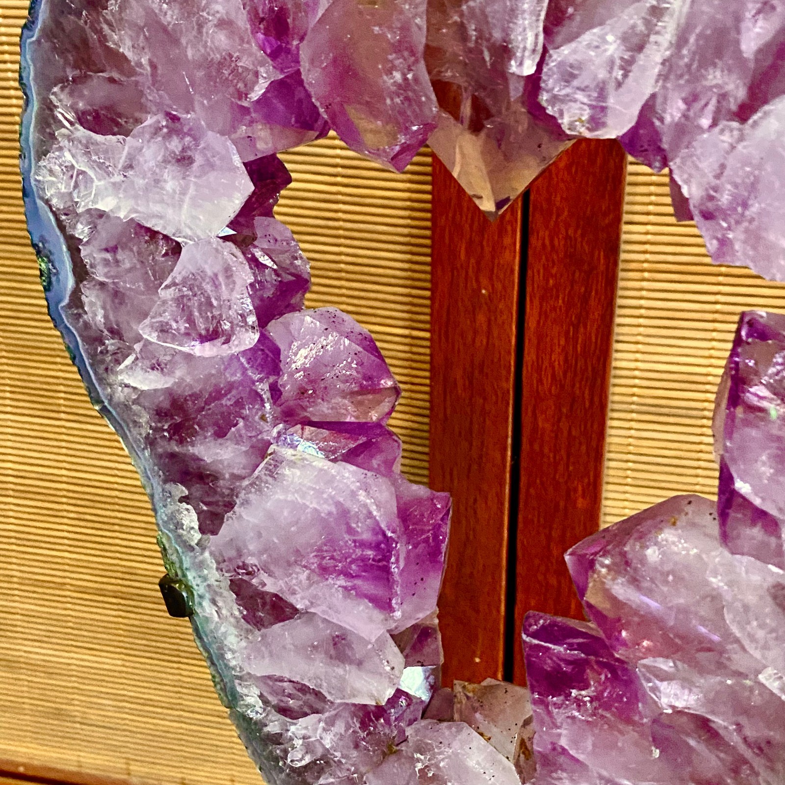 8.4LB Natural Amethyst Cave Crystal Slice Crescent shaped Hand Cut Repai