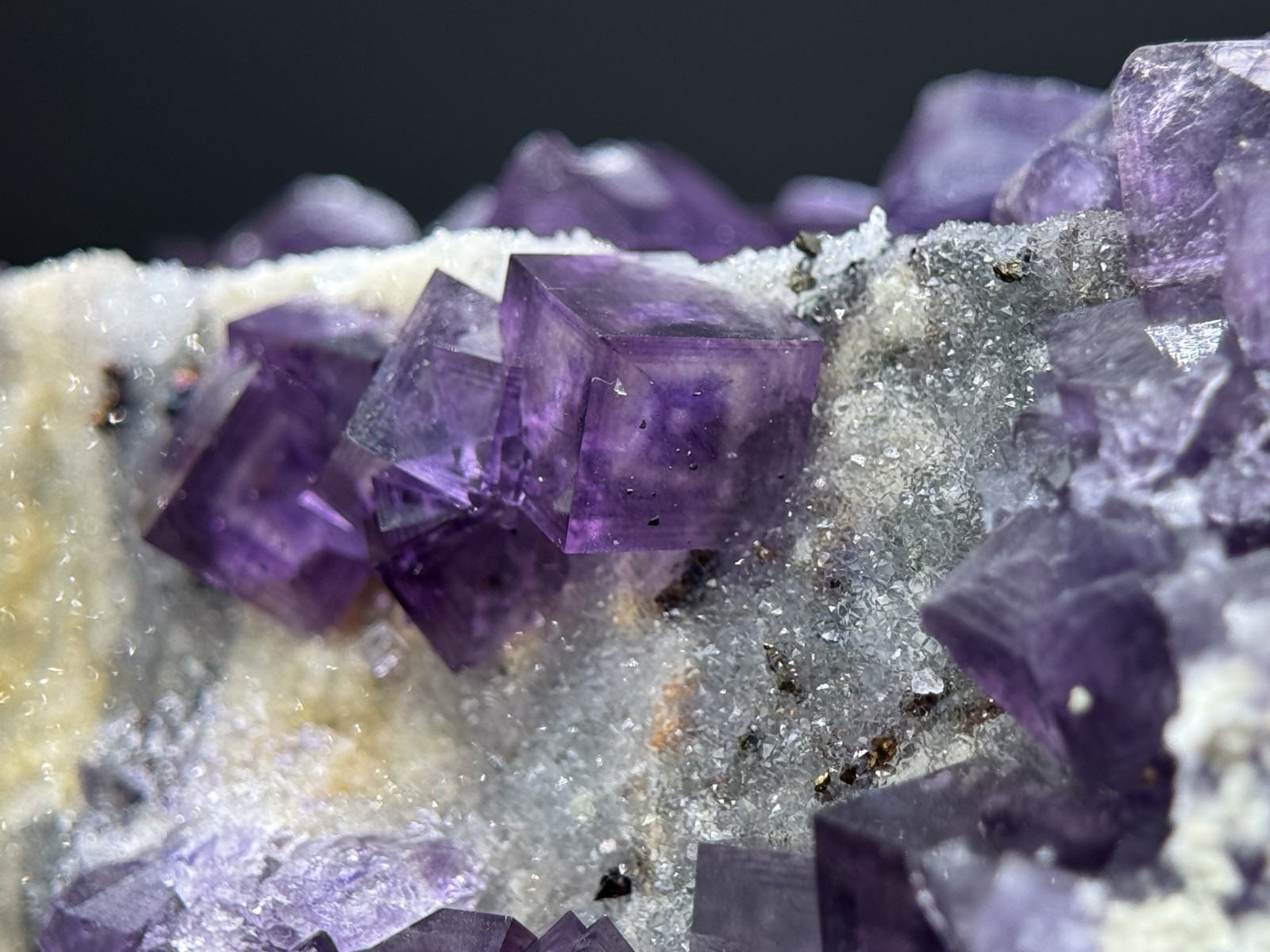 Simply Incredible!! INSANE zoned cubic purple fluorite-FLUORESCENT! Anhui, China