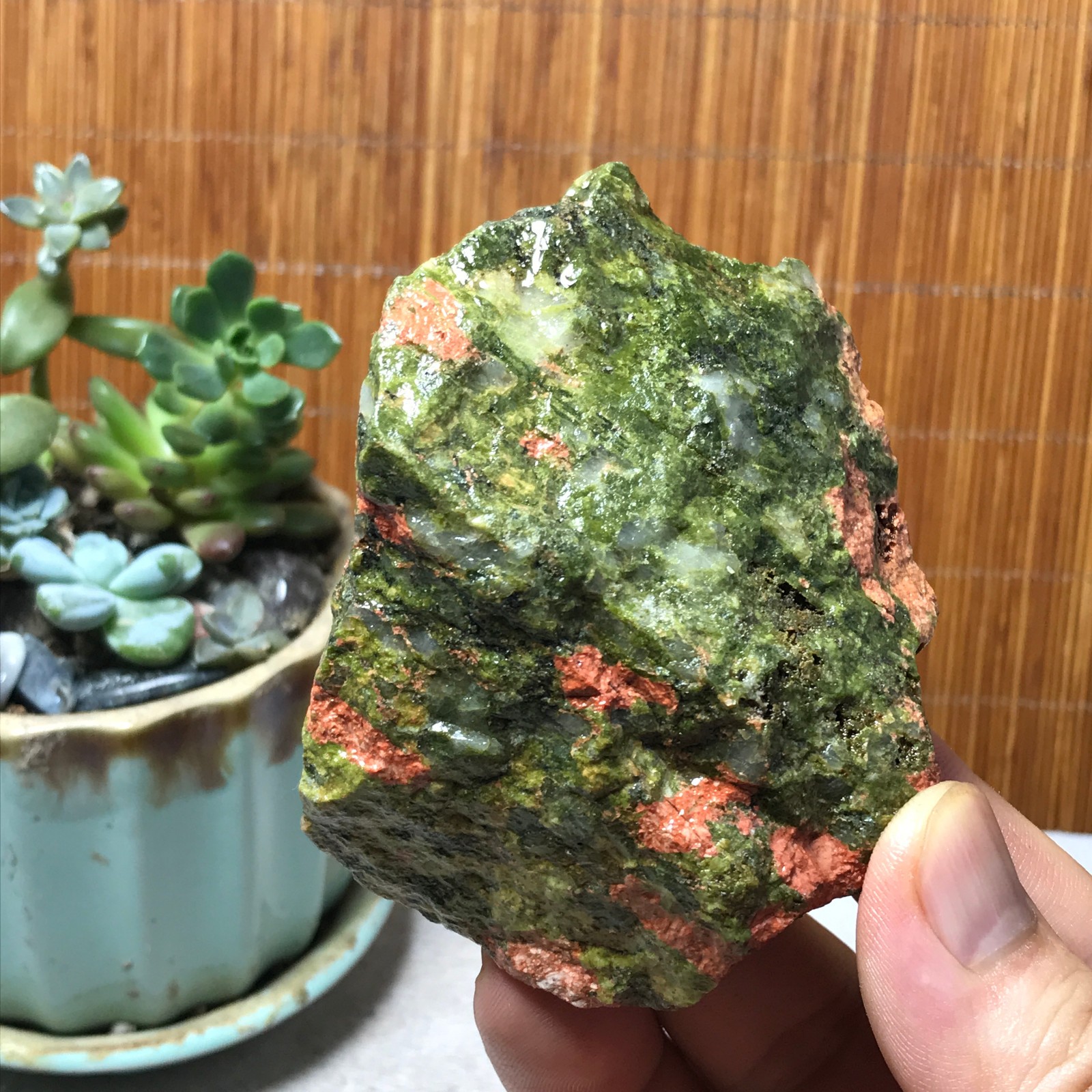 184g Natural Unakite Crystal gemstone Rough Mineral Specimen healing A6349