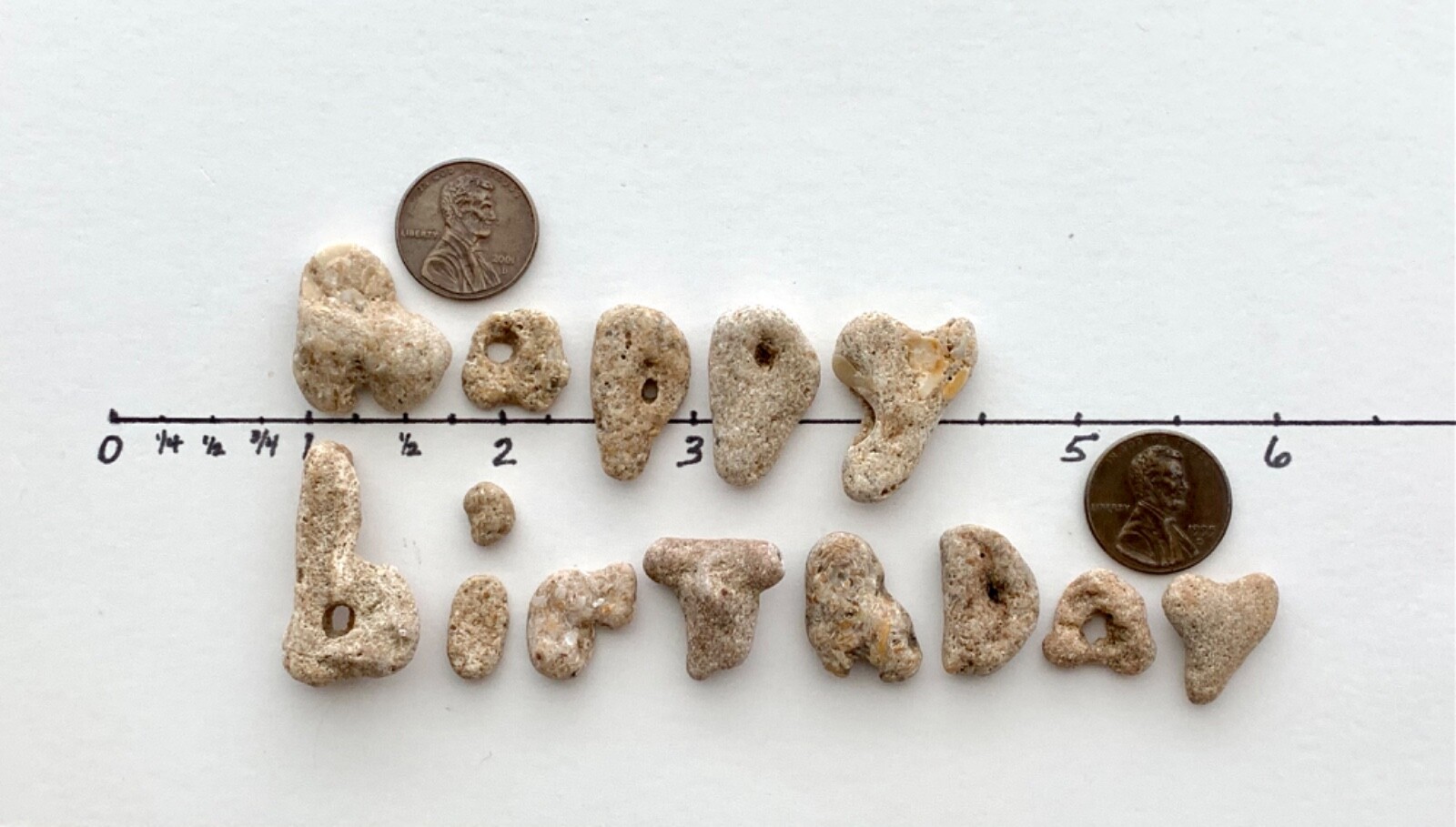 HAPPY BIRTHDAY Beach Stones Natural Rocks Natural Letter Shaped Sign Text hag US