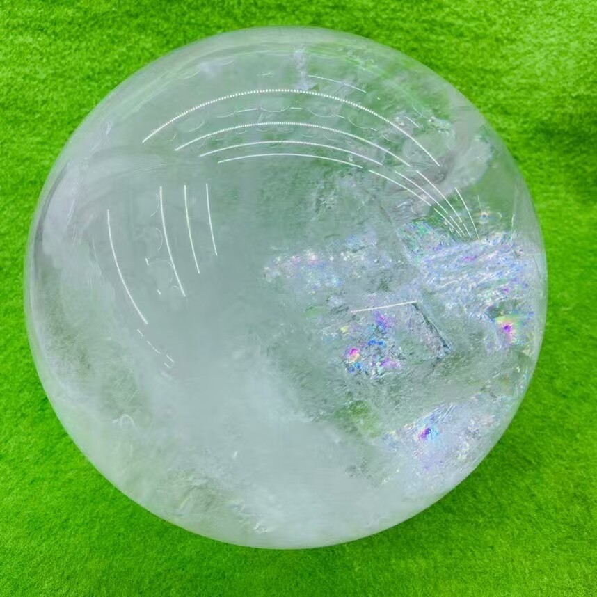 32.56lb Large Natural Clear Quartz Sphere White Crystal Ball Healing + Stand