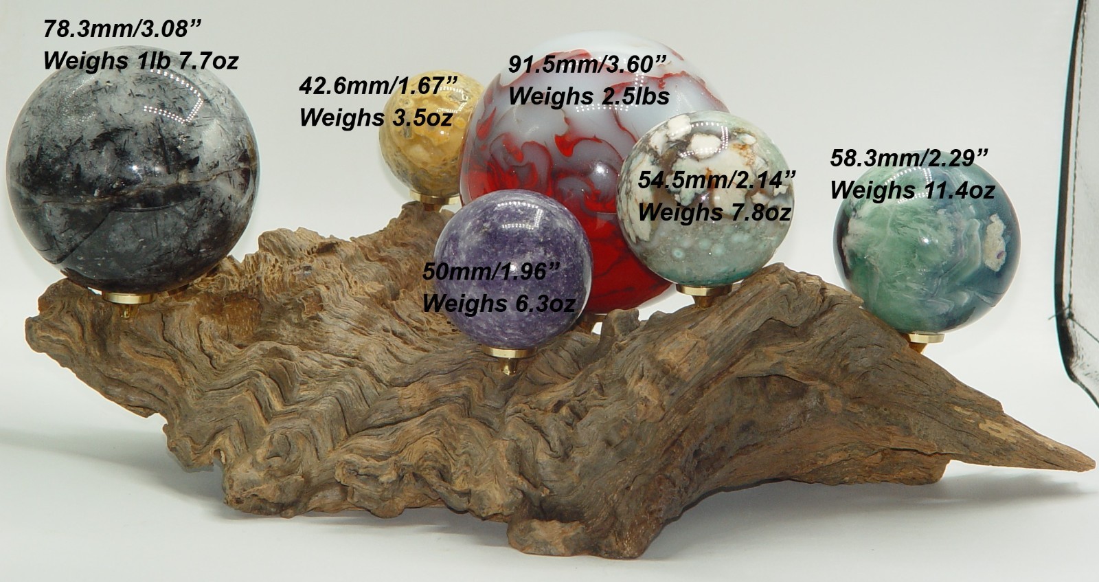 Natural Driftwood Multi 6 Sphere Holder Wood Nature Earth Unique Stand Display
