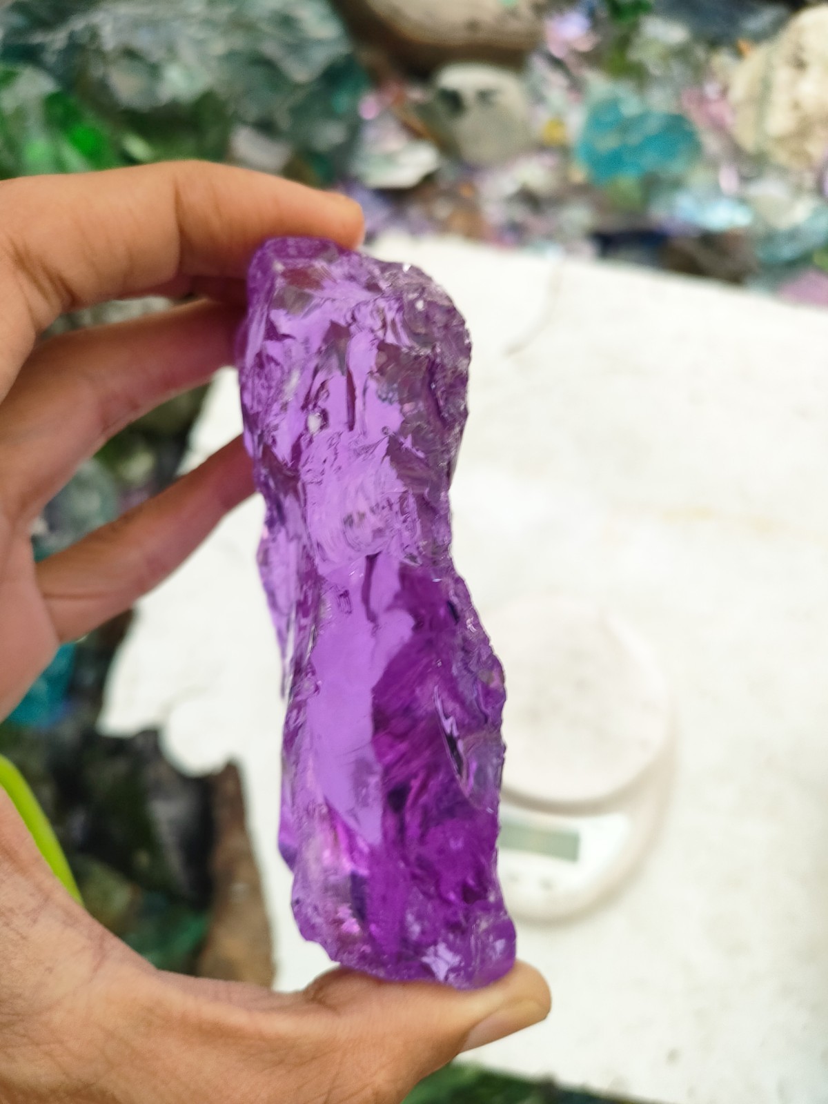 322gr(BAY02) SPECIAL BIG SIZE ” rare Dark Purple Special Item Of Andara Crystal
