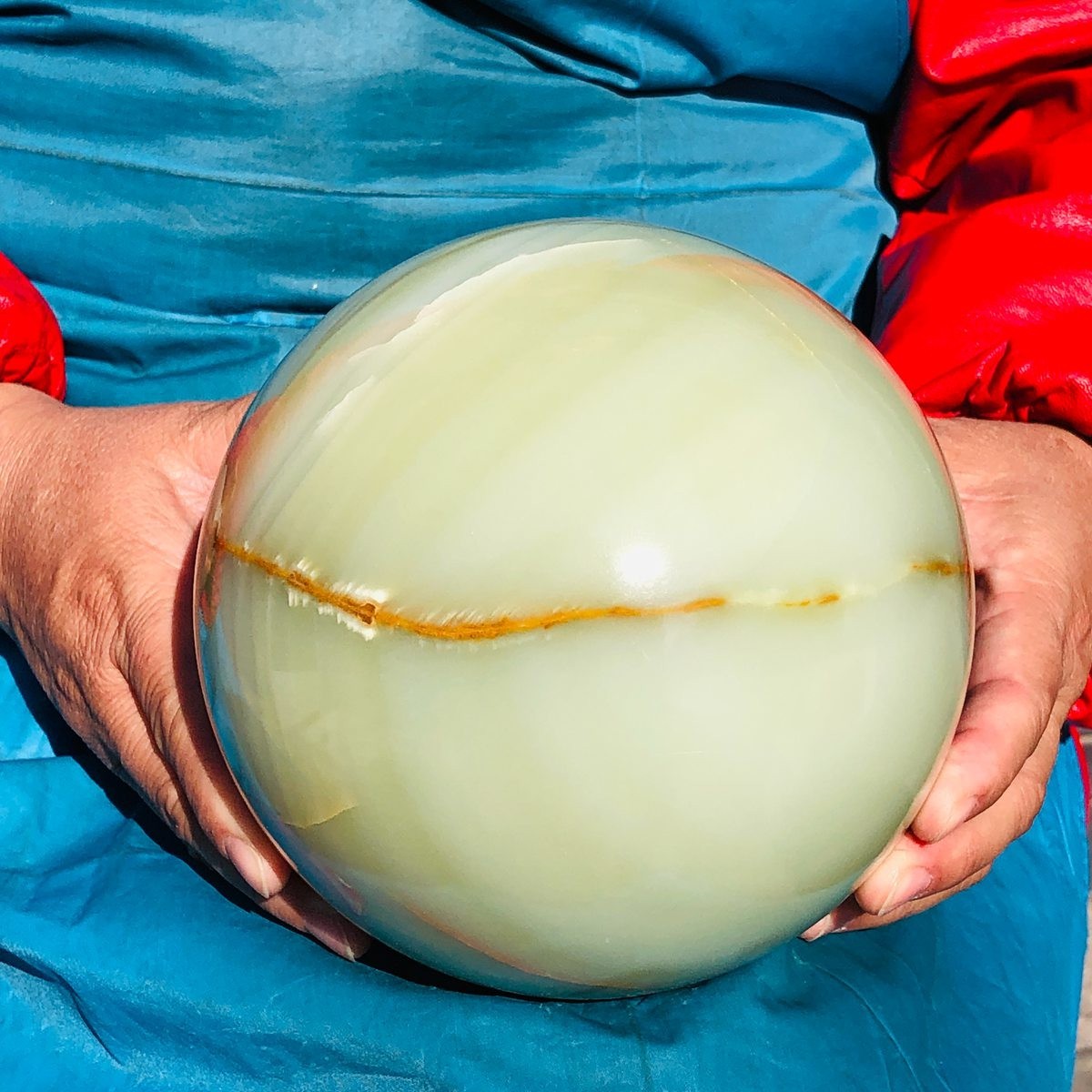 10.58LB Natural Afghan Jade Chakra Quartz Sphere healing ball Specimen 3295