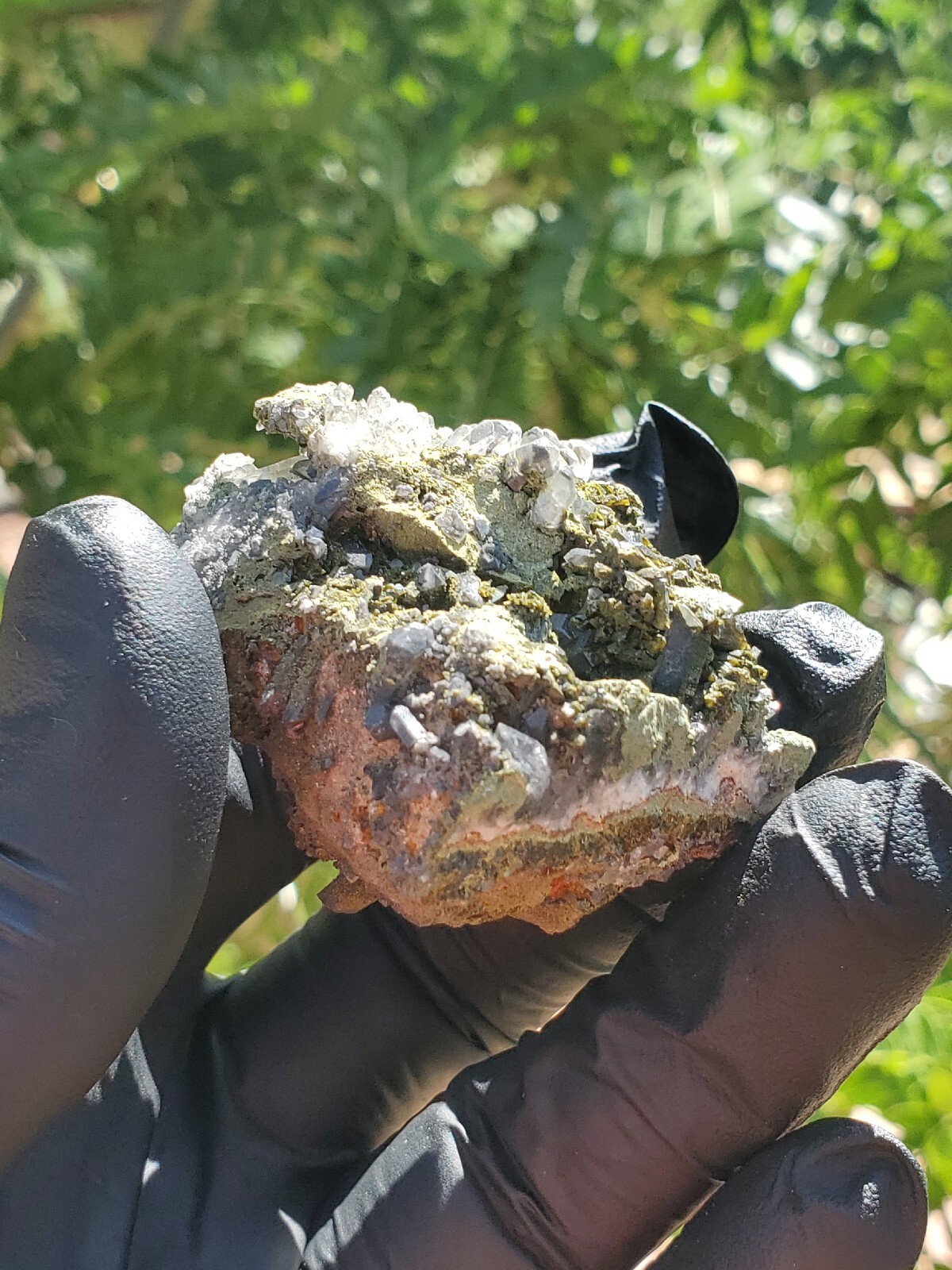 64gNatural Epidote, Super Sparkly Green Epidote with Quartz Specimen, Epidote