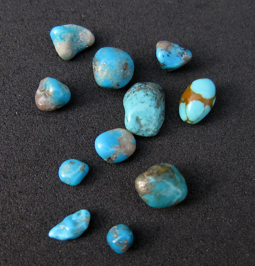 10 Campitos CLOSED MINE Turquoise Natural Nugget LOT specimen Rock Lapidary NR!!