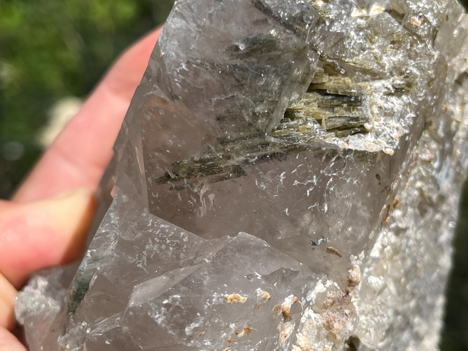Huge Quartz Crystal included with Epidote – Murrieta, Riverside Co., California
